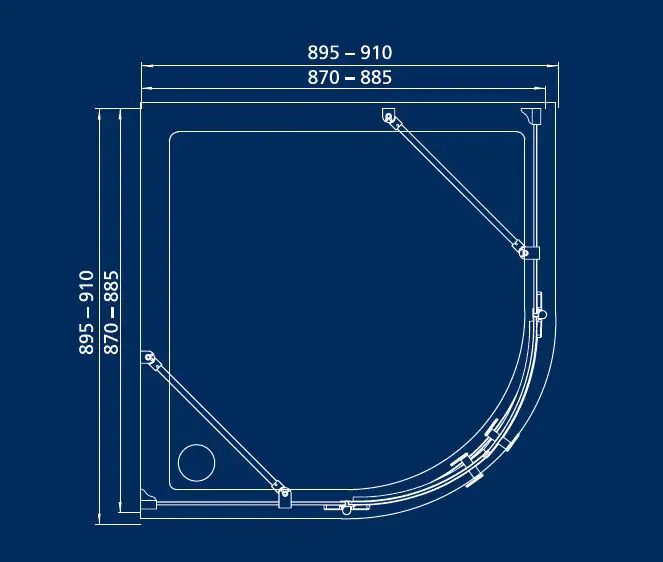 TrendLine Runddusche Easy-6 Open Drehtür 90 x 90 cm Klarglas chrom