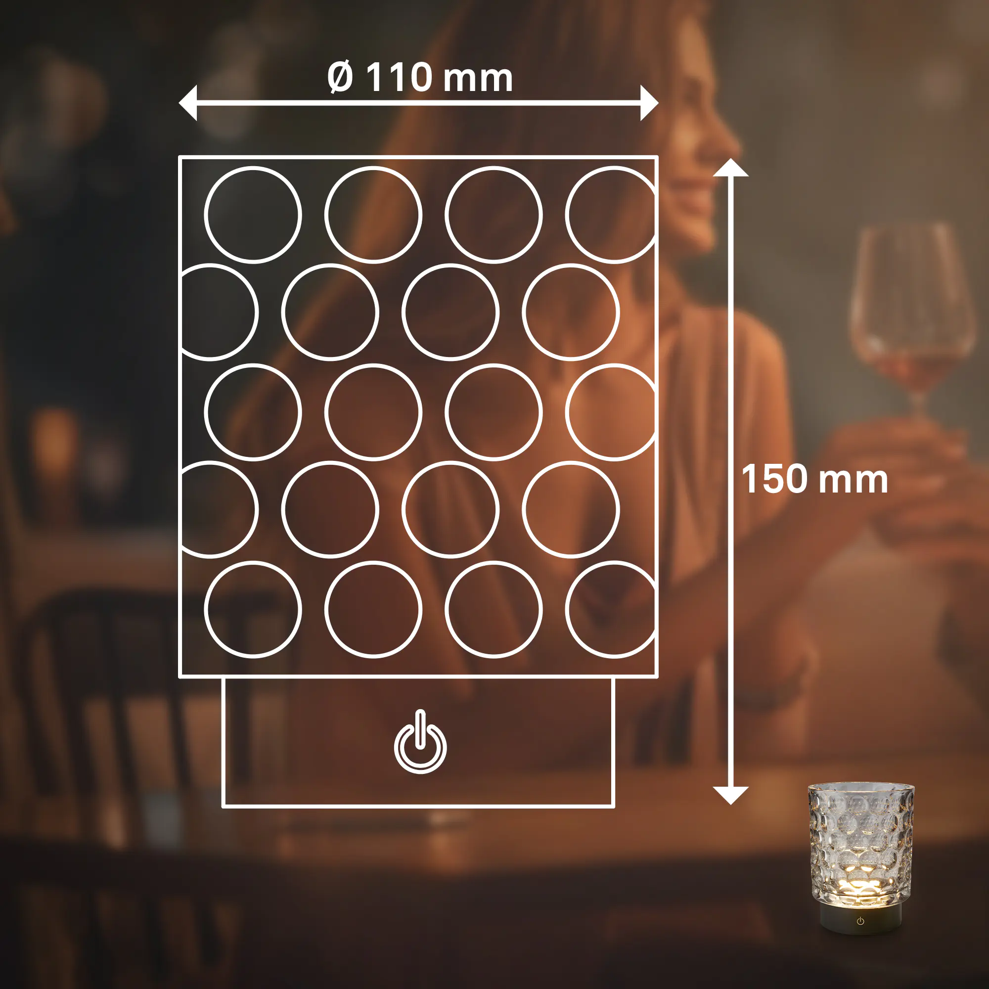 Briloner LED Akku-Tischleuchte Sunora grau 15 cm warmweiß dimmbar