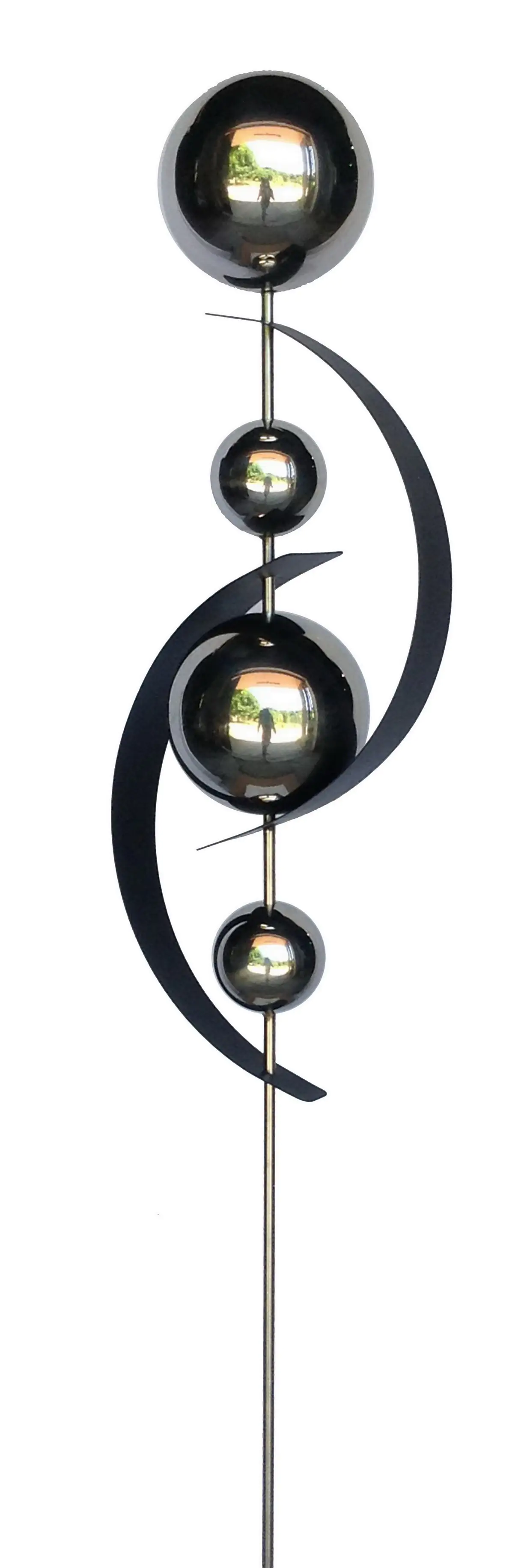TrendLine Gartenstecker Kugel Metall 18 x 140 cm silber