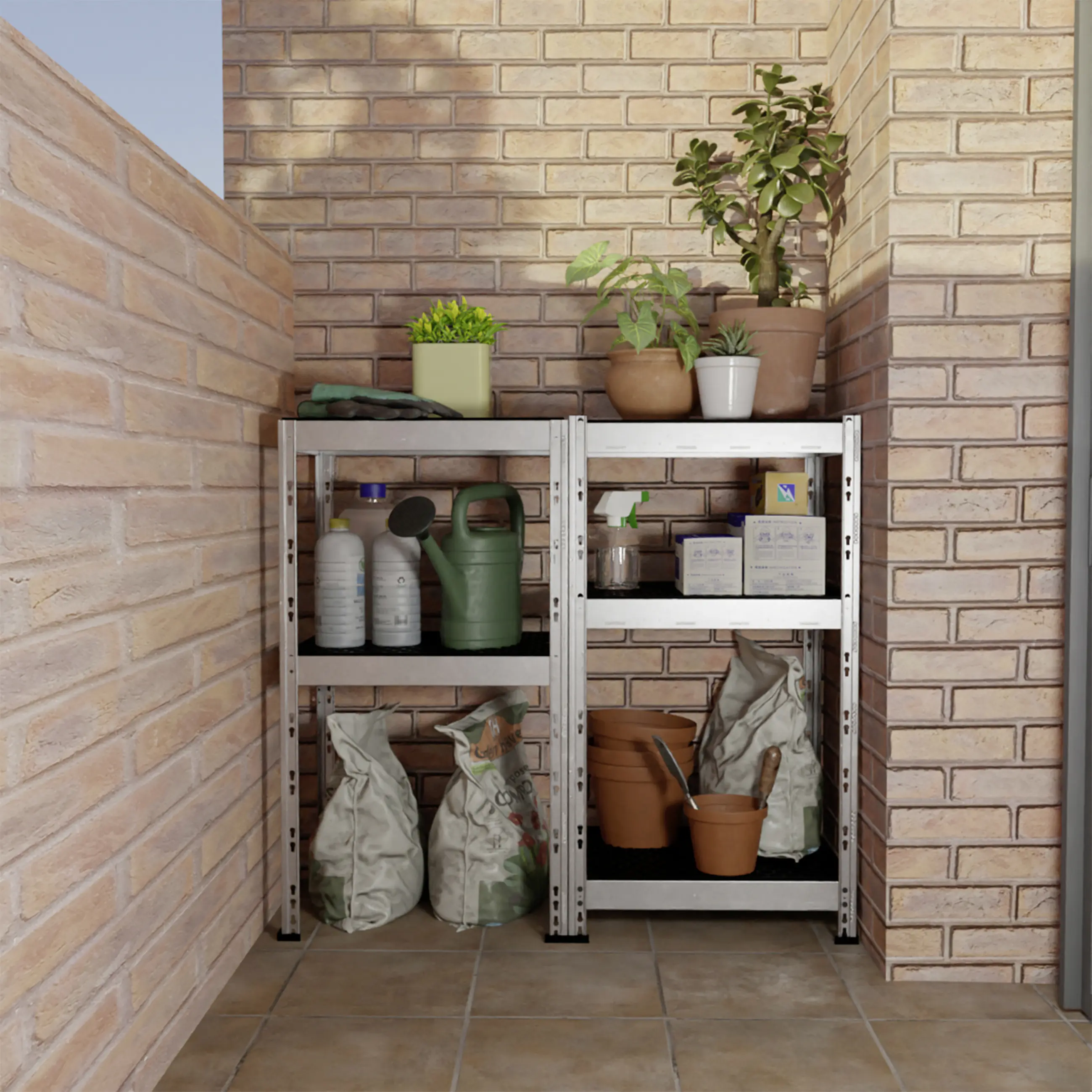 Ar Shelving Regal Rivet Allroad Kunststoff 180 x 50 cm 4 Böden 400 kg