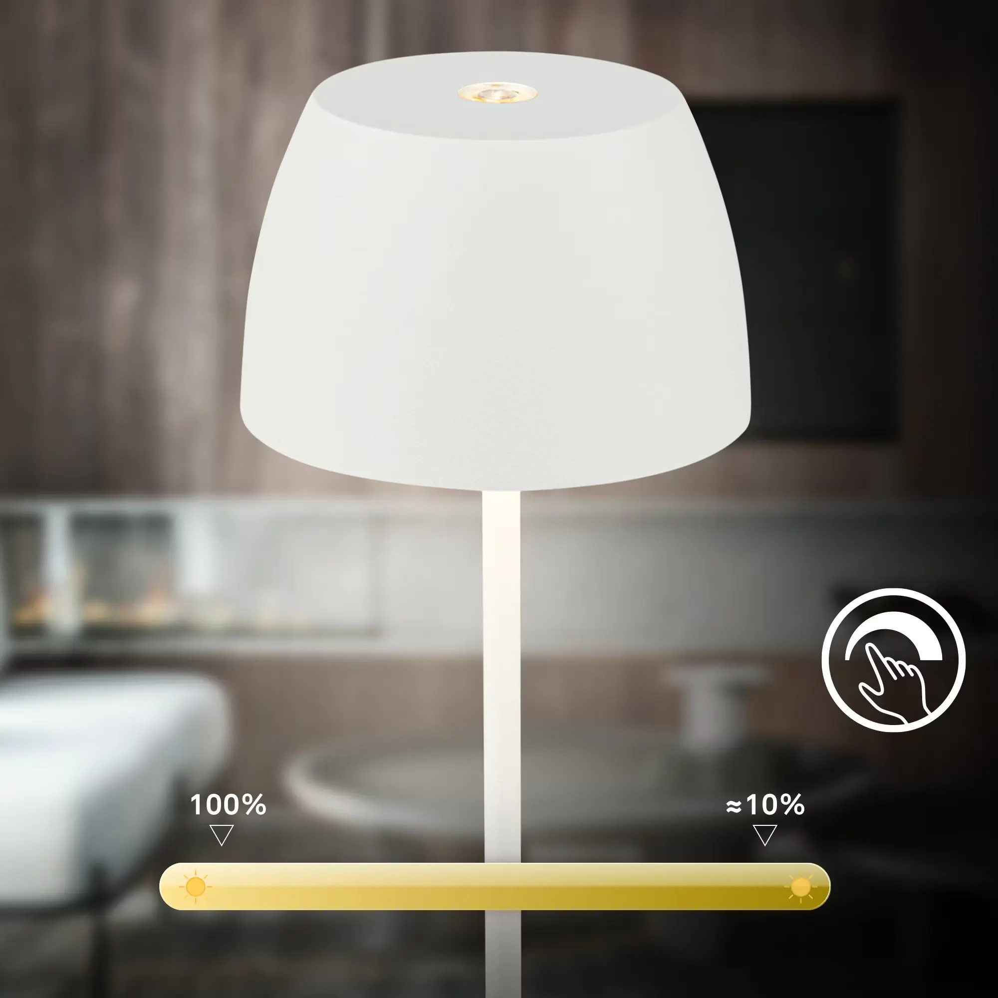 DiKa LED Akku-Tischleuchte Serina Mini Touch weiß 20 x 8 cm warmweiß 