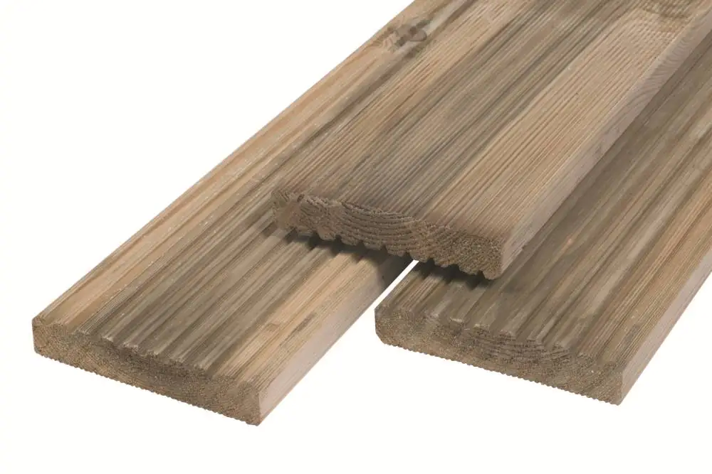 Terrassendiele Kiefer 200 x 14,5 x 2,8 cm grob/fein grün imprägniert