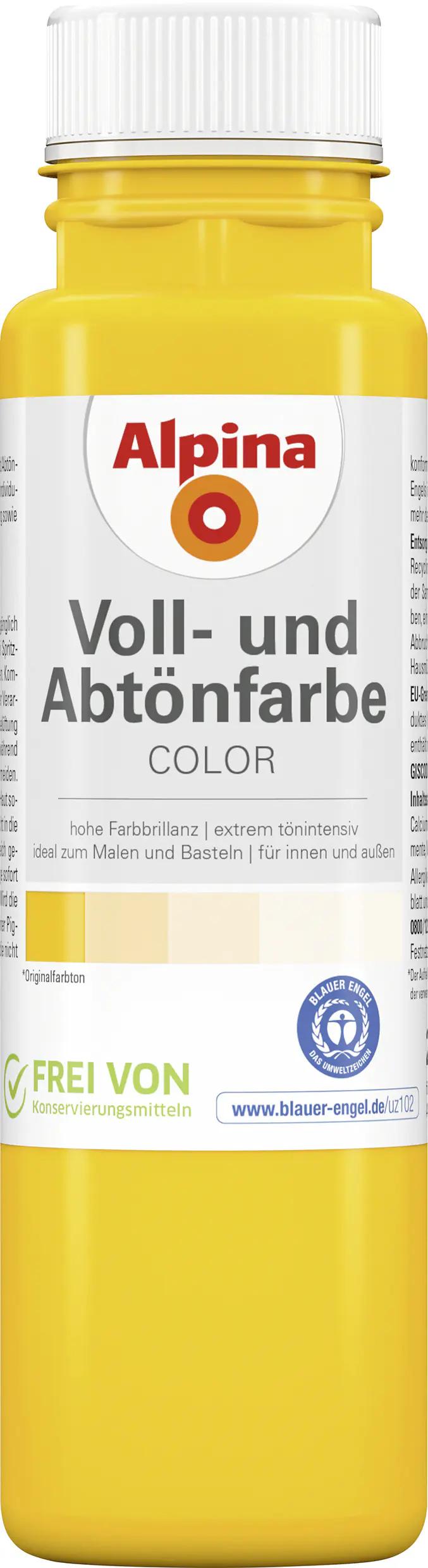 Alpina Color Abtönfarbe lucky yellow seidenmatt 250 ml 