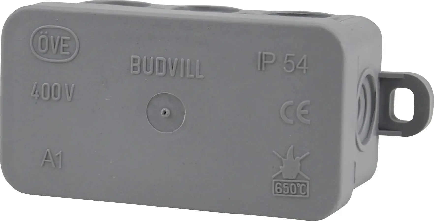 Abzweigkasten Aufputz, IP 54, 75 x 37 x 40 mm, grau