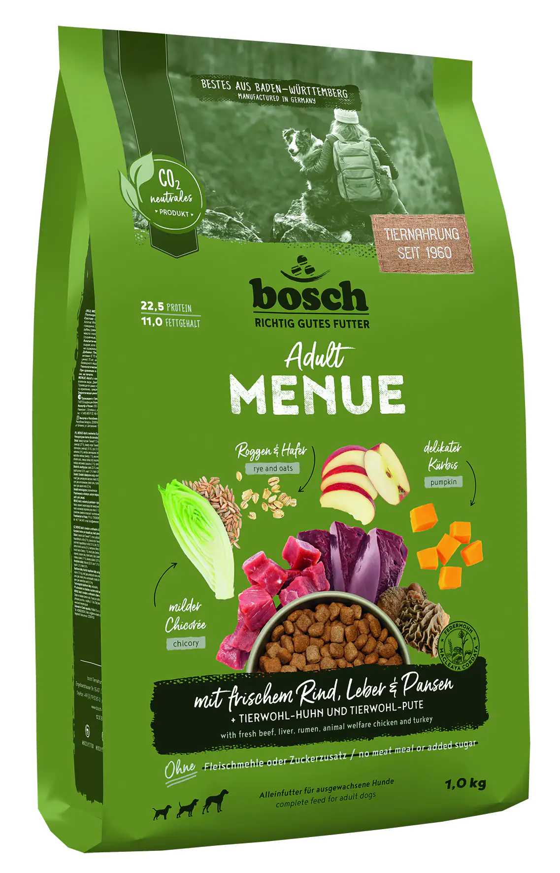 Bosch Hundetrockenfutter Adult Menue 1 kg Rind 