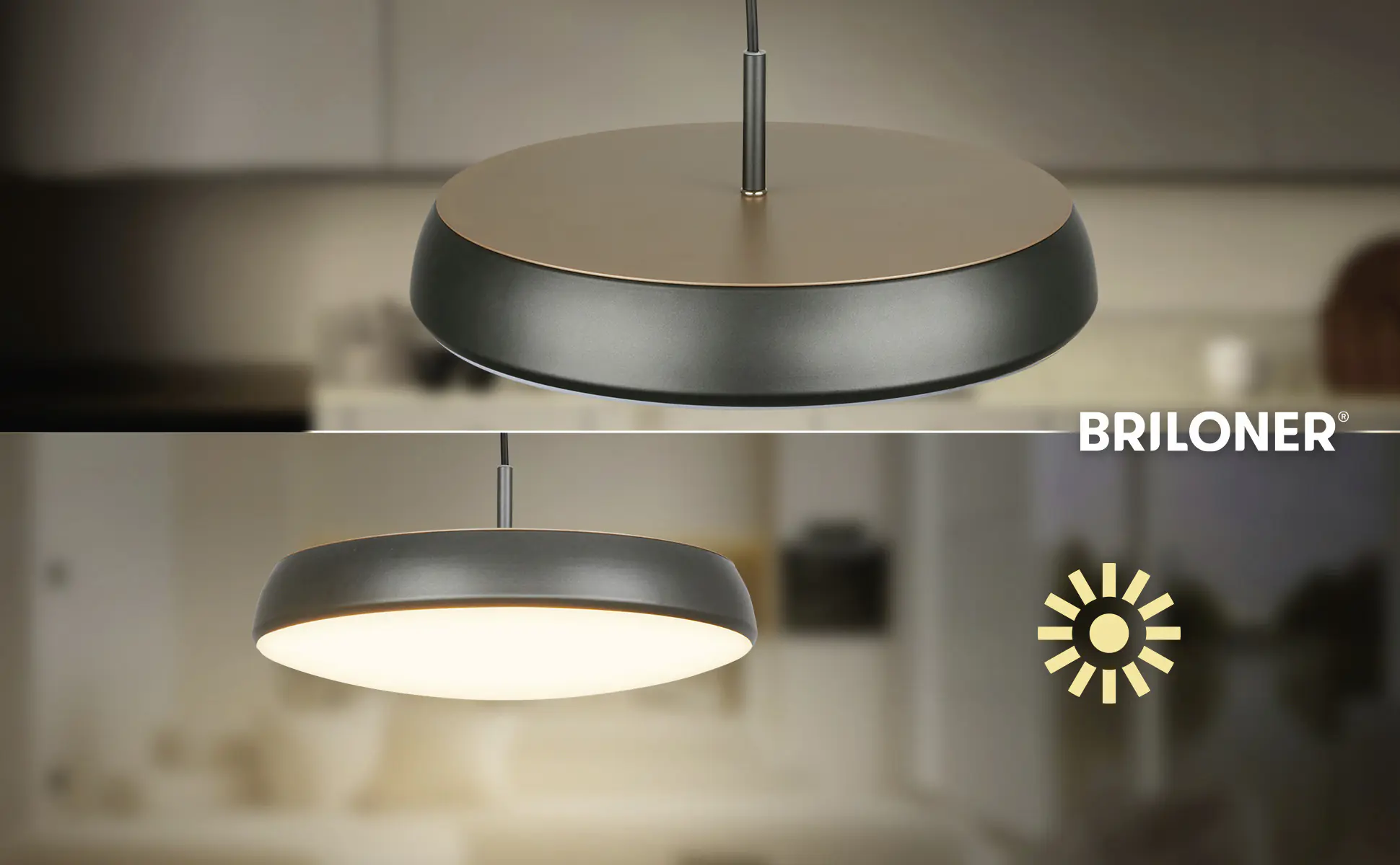 Briloner LED-Pendelleuchte Nala Ø 35 cm anthrazit warmweiß