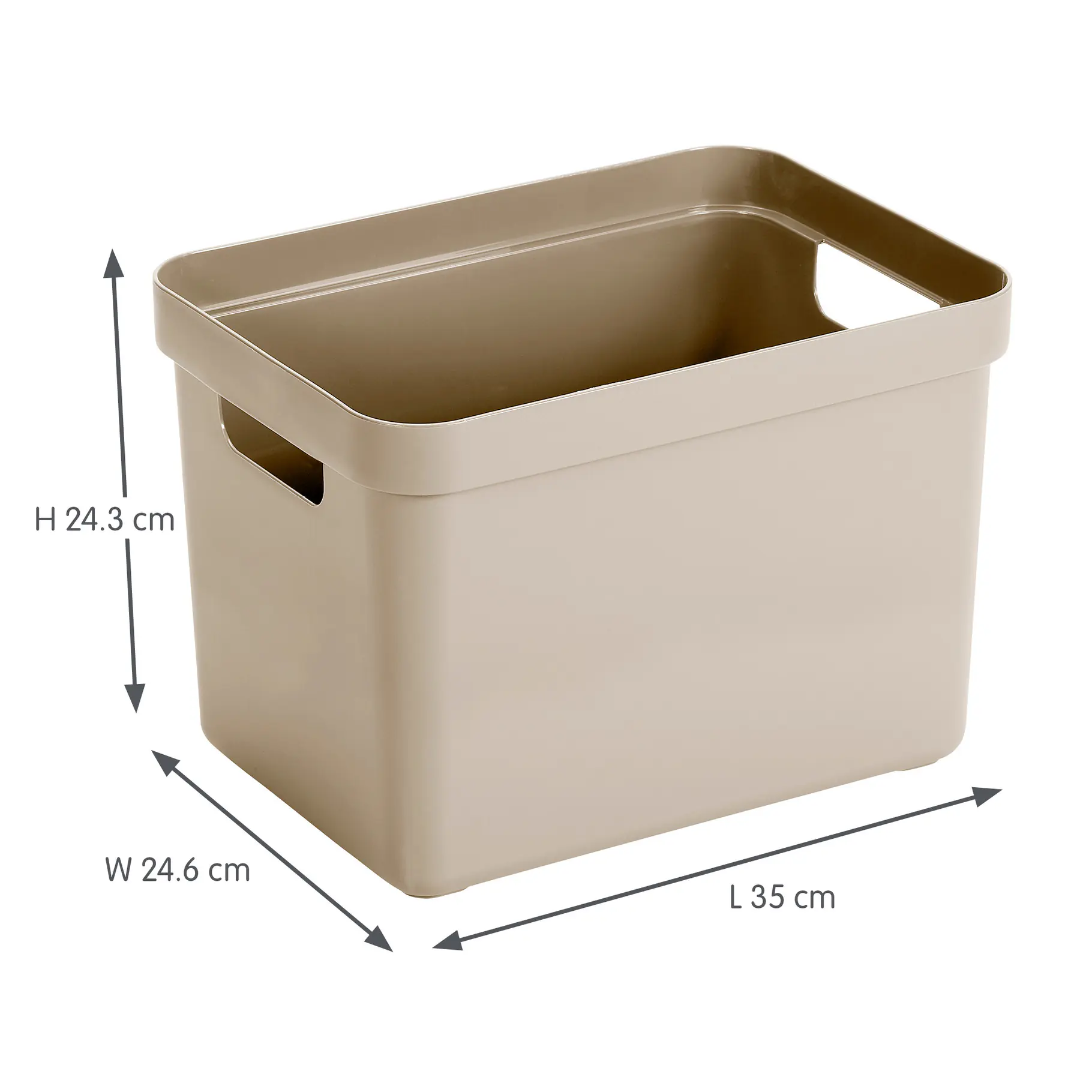 Sunware Aufbewahrungsbox Sigma Home mit Griffen 35 x 24,6 cm 18 L beige 3er Set