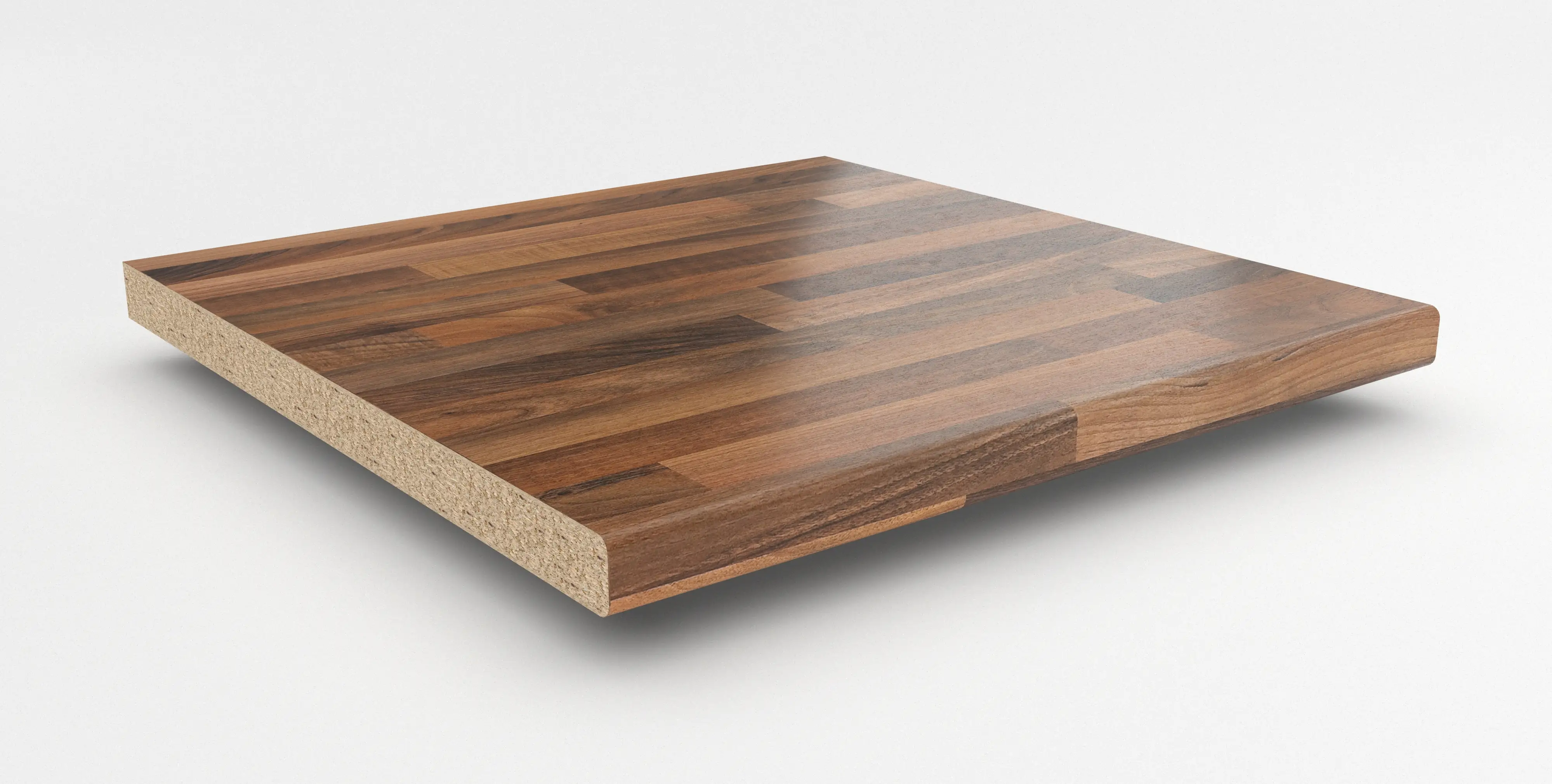 GetaElements Arbeitsplatte 410 x 90 cm, 39 mm, NU742POF Nussbaum Butcherblock hell