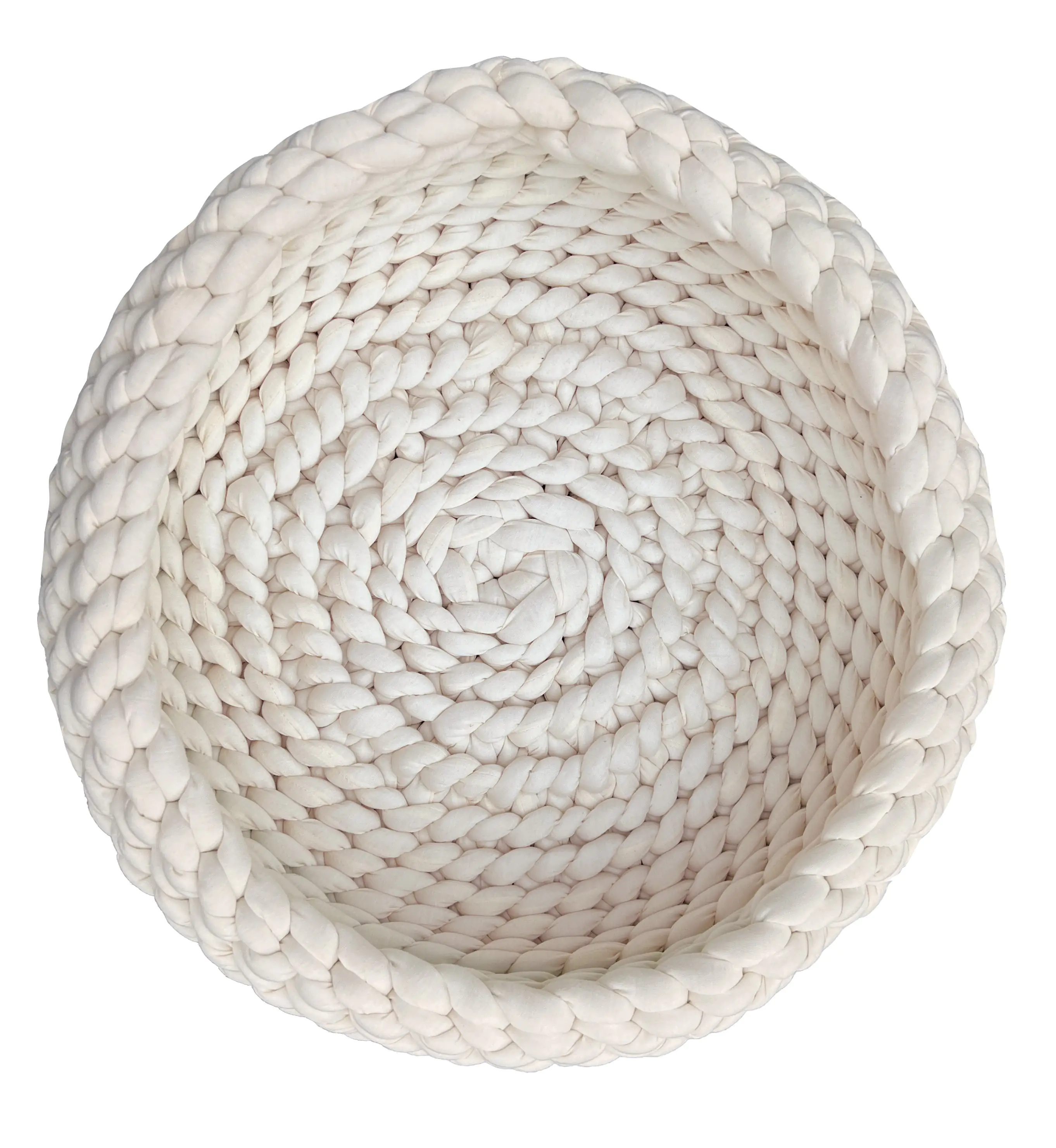 Katzenkorb Grobstrick geflochten 50 x 50 x 15 cm beige