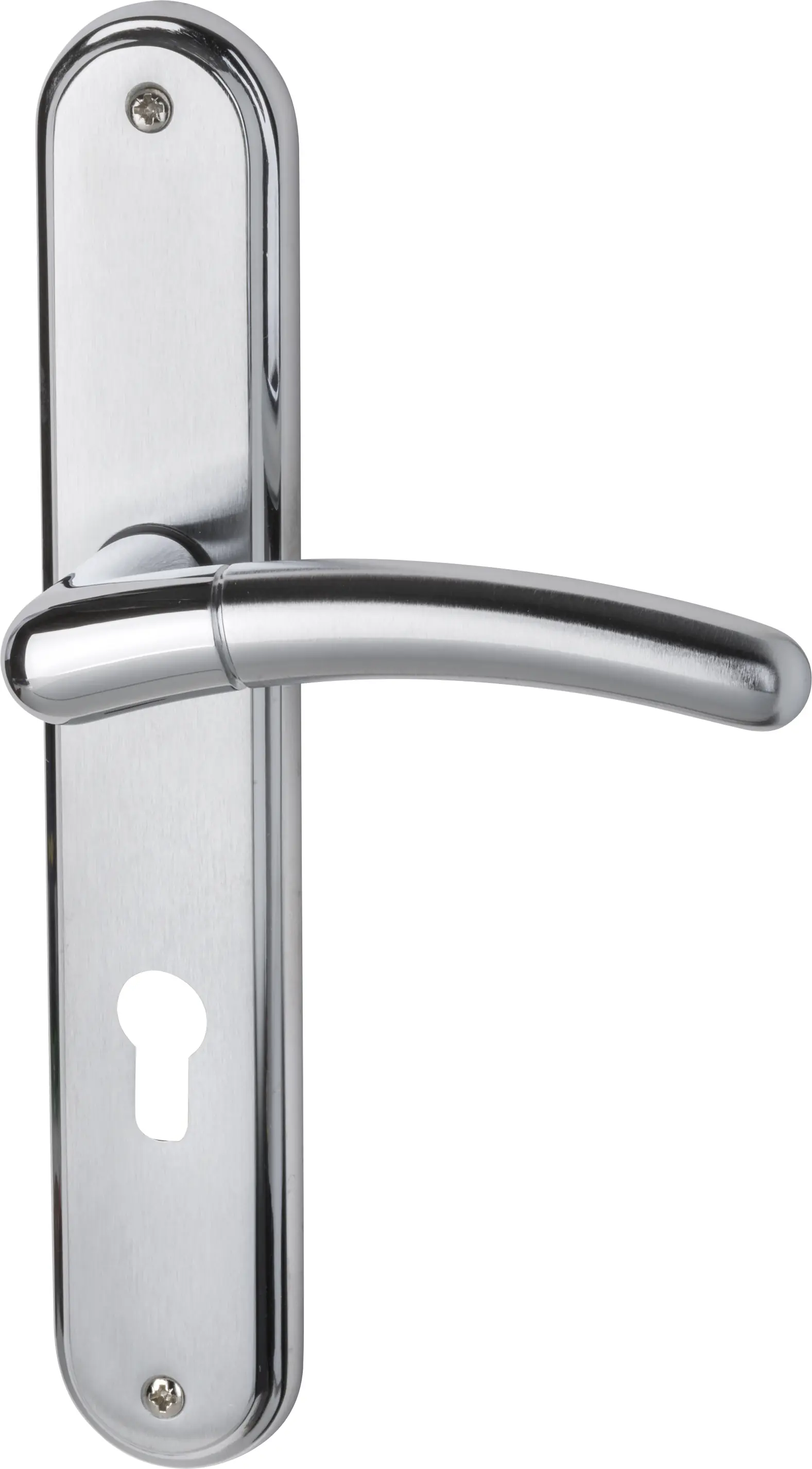 Südmetall Türgriff-Garnitur Langschild Beate PZ Messing poliert/satiniert silber 225 x 40 mm 