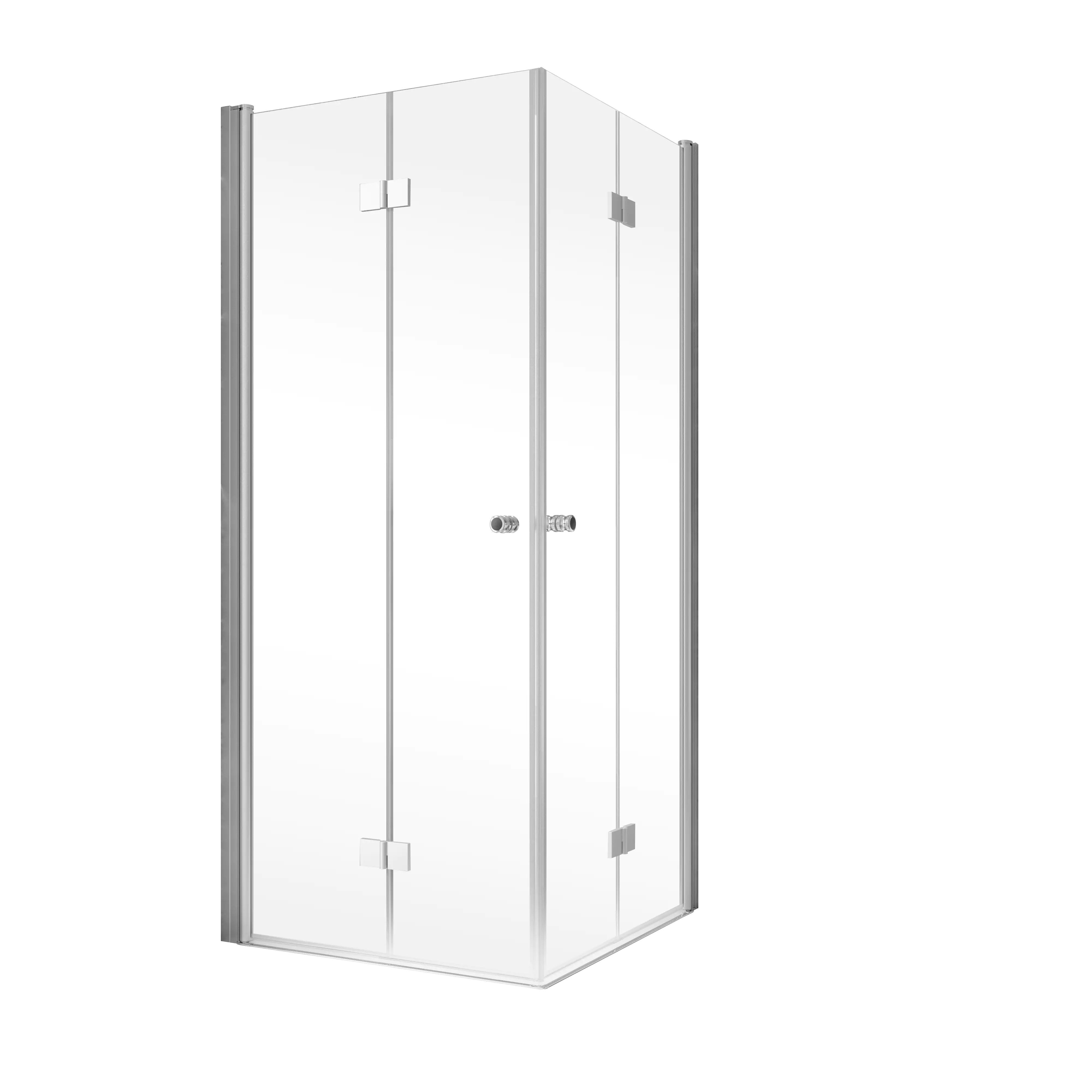 Schulte Eckeinstieg mit Drehfalttür 80 x 80 x 200 cm Garant 2.0 Alu-Natur