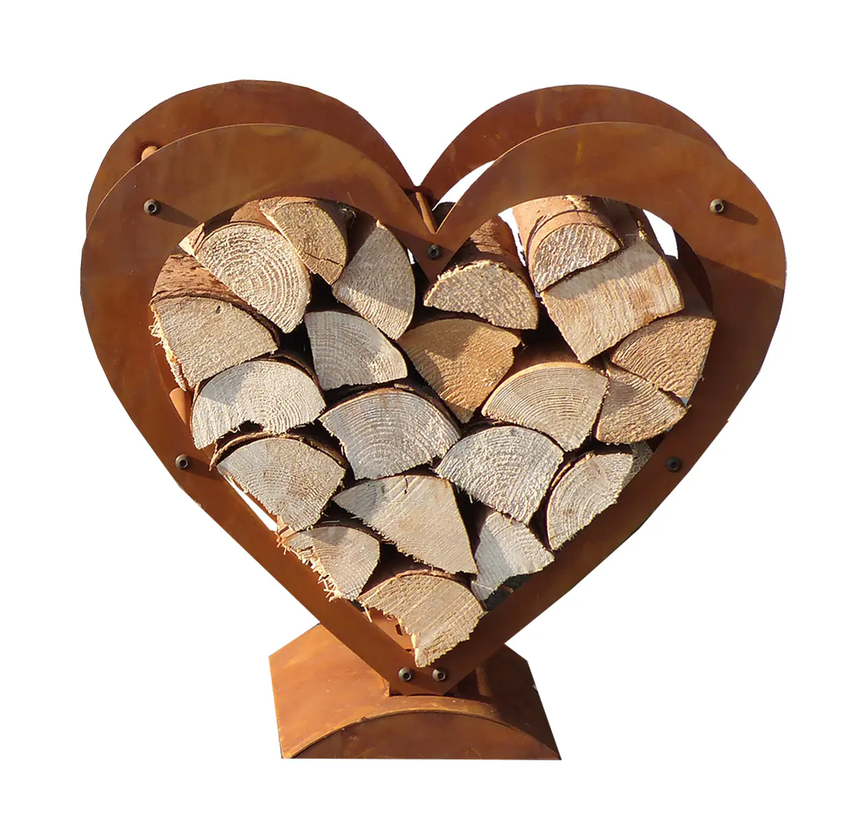 Badeko Herz Holzregal 95 x 100 x 30 cm rostbraun