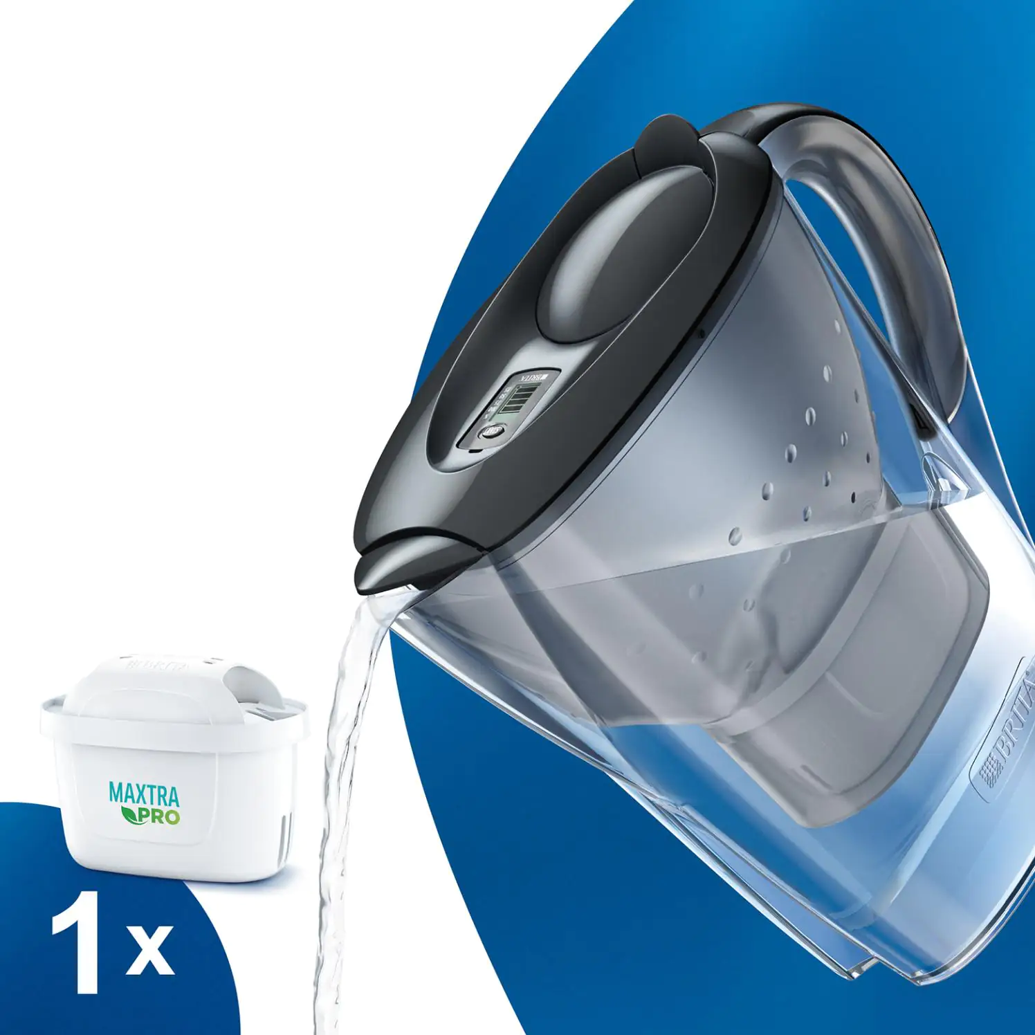 Brita Wasserfilter-Kanne Marella graphit, 2,4 l Füllmenge