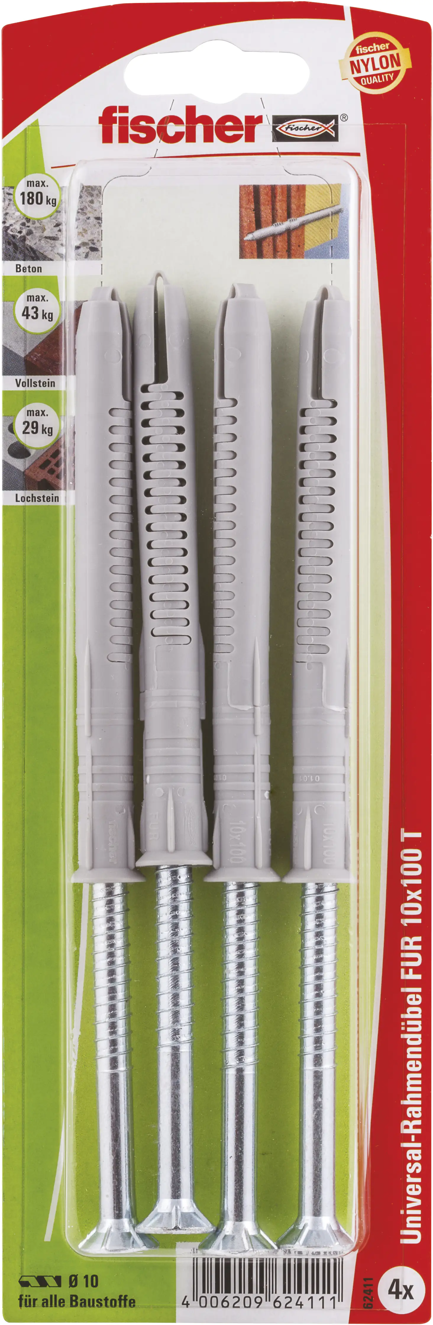 Fischer Langschaftdübel FUR 10.0 x 100 mm - 4 Stück