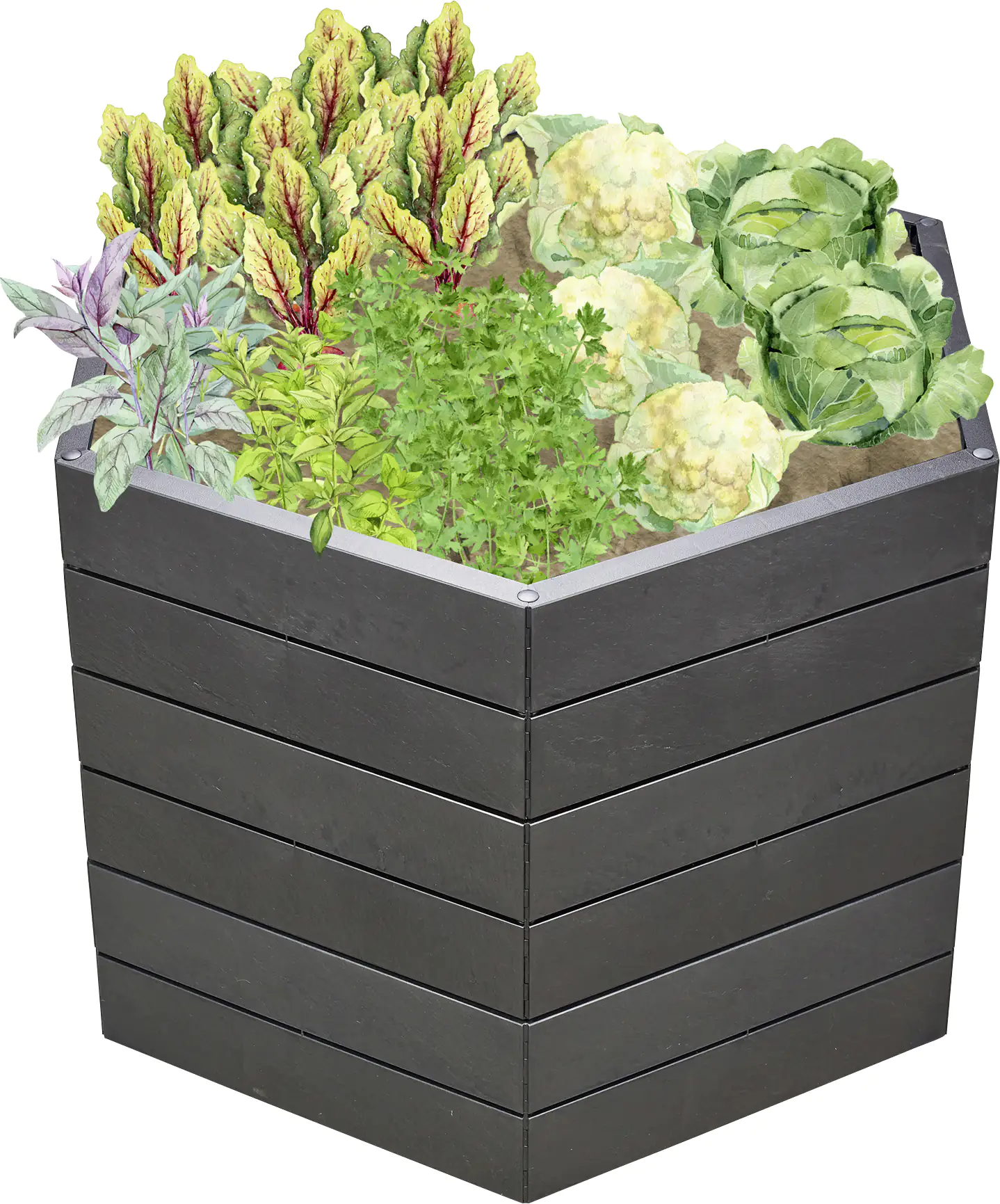 Garantia Hochbeet Ergo L 75 95 x 110 x 75 cm, stone, Flora Wassersystem
