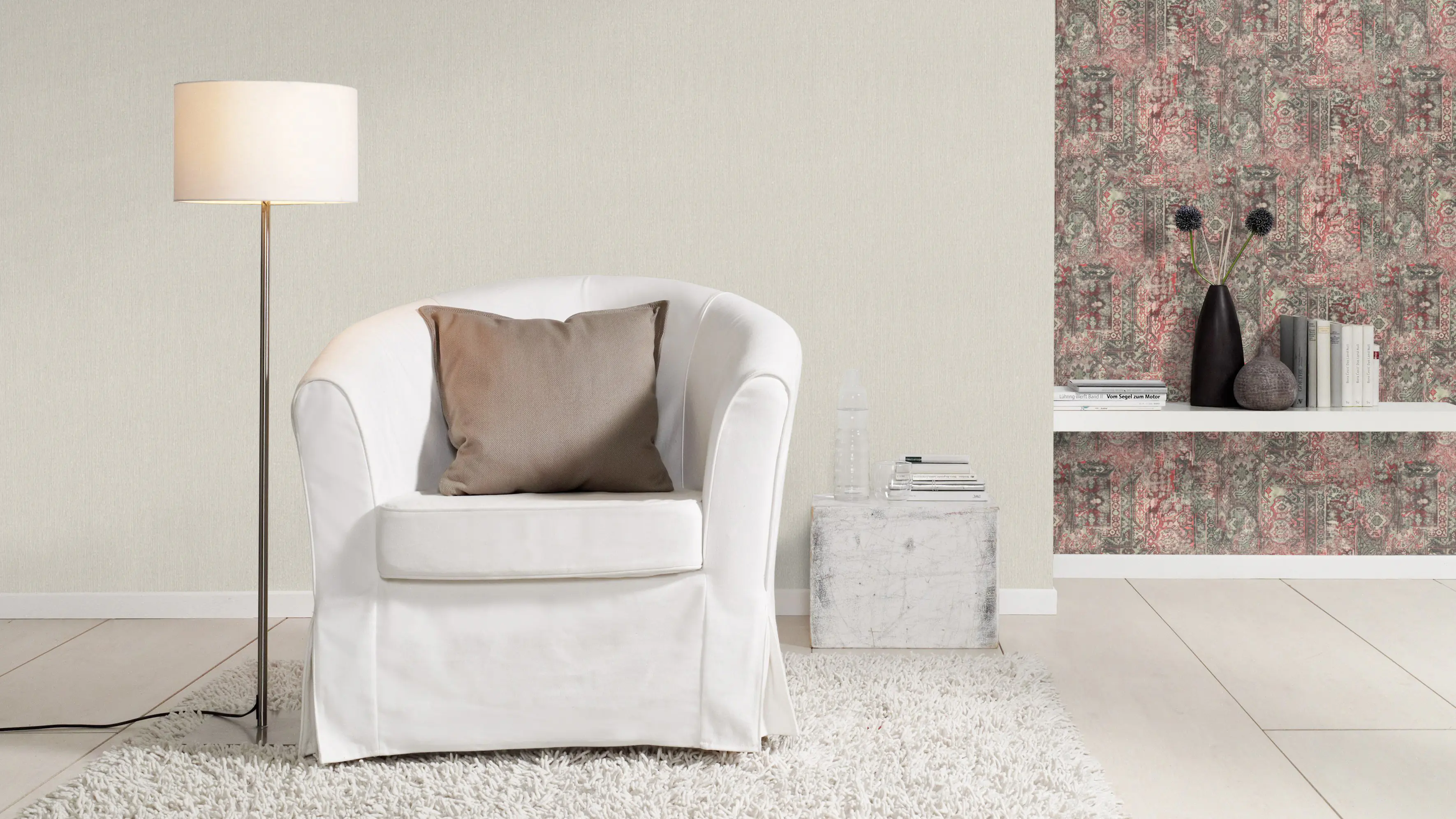Rasch Vliestapete 537154 BARBARA home Collection II uni grau 10,05 x 0,53 m