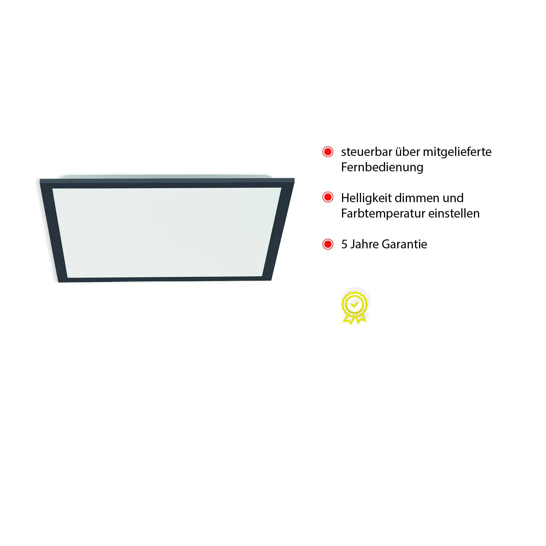 JustLight CCT LED Deckenleuchte Flat 28 W dimmbar 45,5 x 45,5 cm