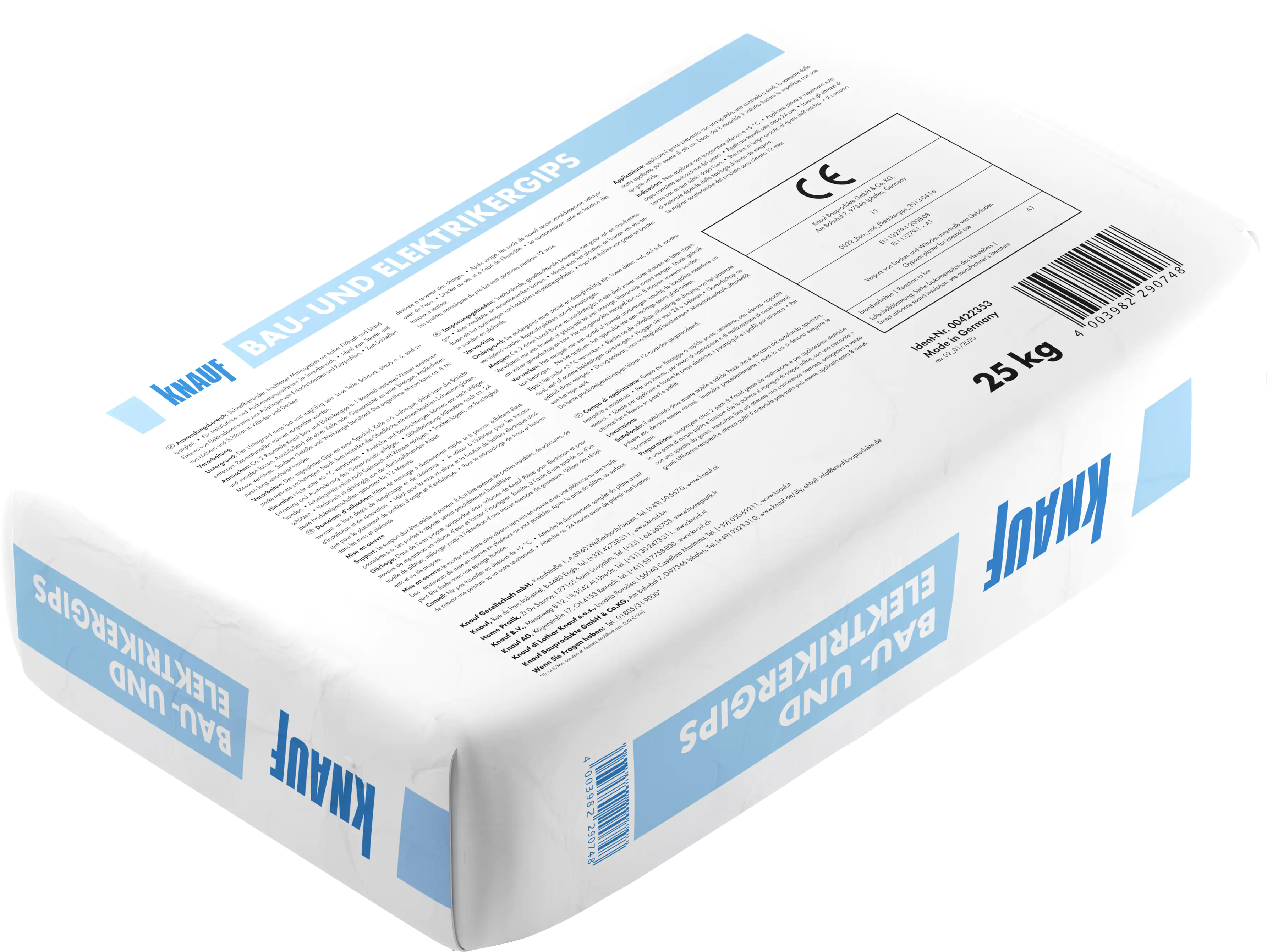Knauf Bau- und Elektrikergips hellgrau, 25 kg