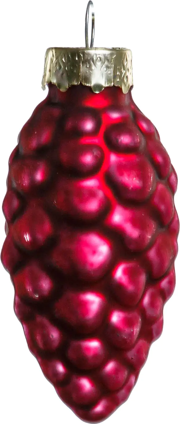TrendLine Weihnachtskugeln Glas-Tannenzapfen 6 cm ochsenblut 12 Stück