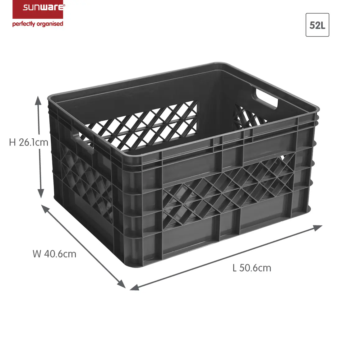 Sunware Aufbewahrungsbox Square 50 x 40 cm 52 L anthrazit