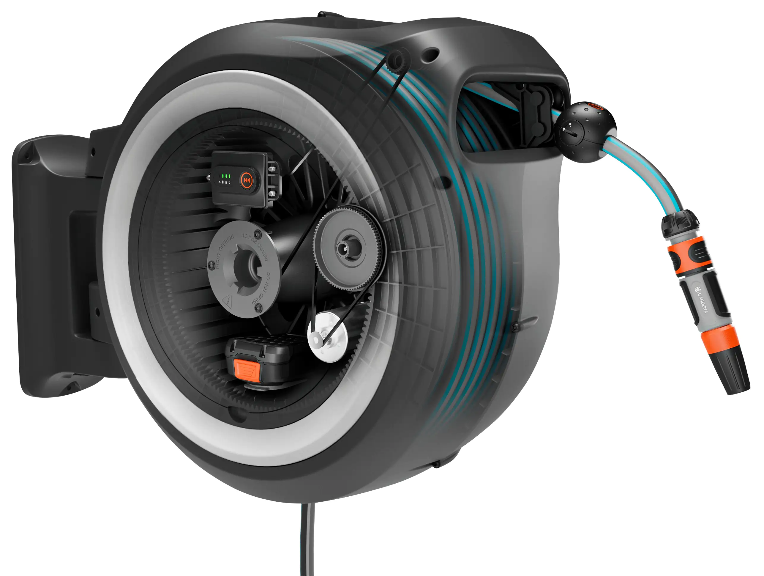 Gardena Akku-Wand-Schlauchbox PowerRoll XL solo mit 35 m Schlauch