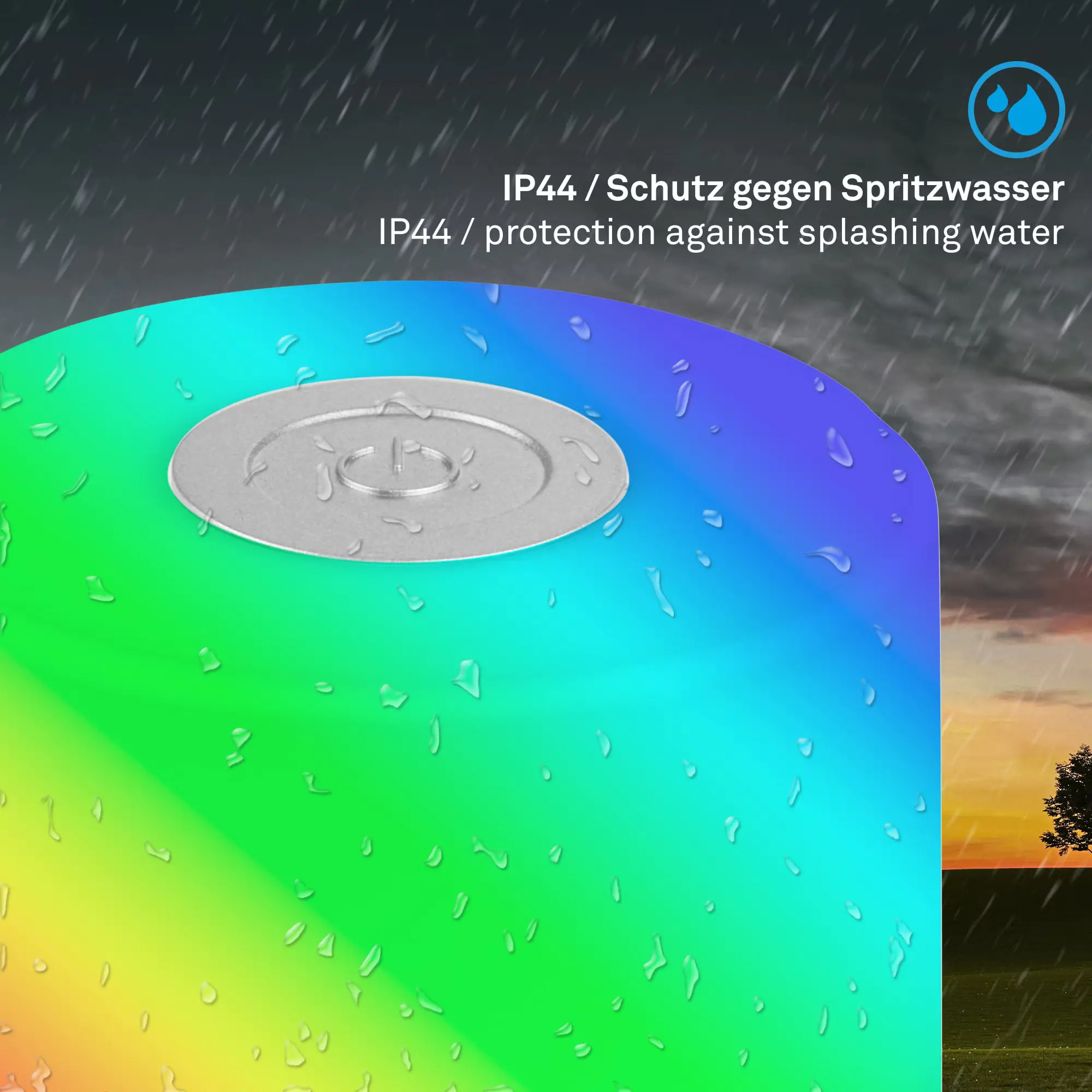 Di-KA Akku Tischleuchte SMAL 1,5W, RGB-Touchsteuerung, chrom