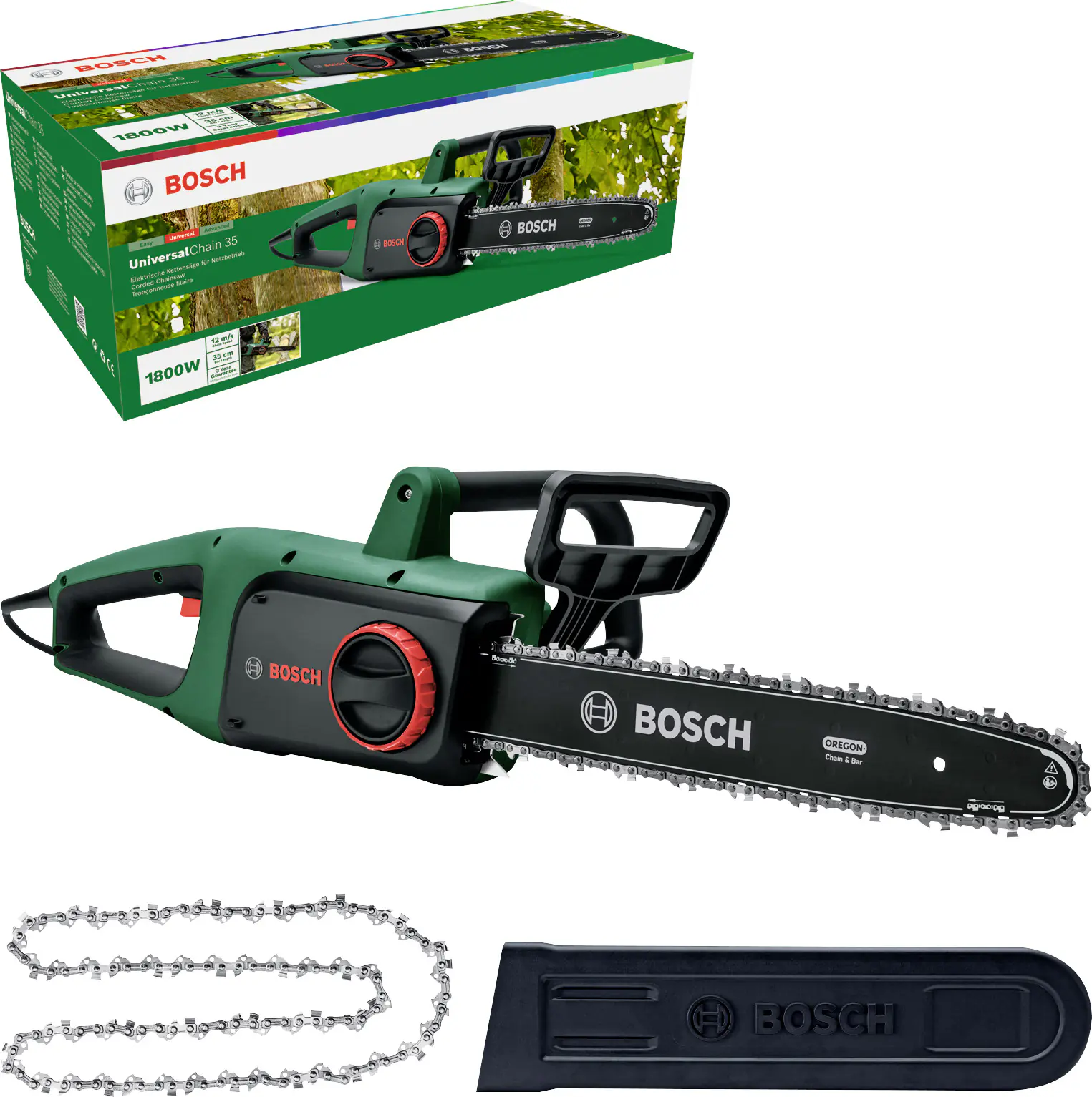 Bosch Kettensäge UniversalChain 35 1800 Watt mit 2. Kette