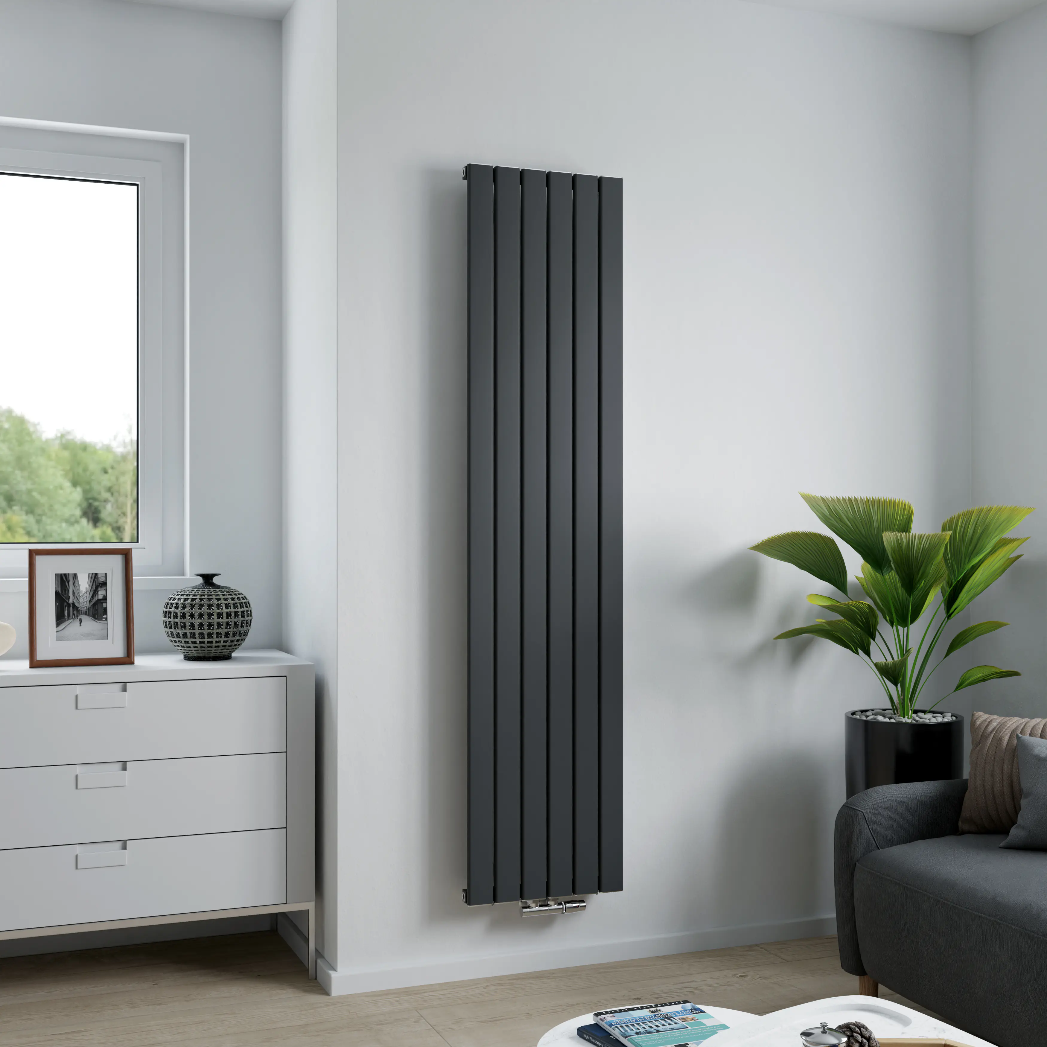 Ximax Design-Heizkörper Levis 180 x 41,5 cm 822 Watt anthrazit Struktur