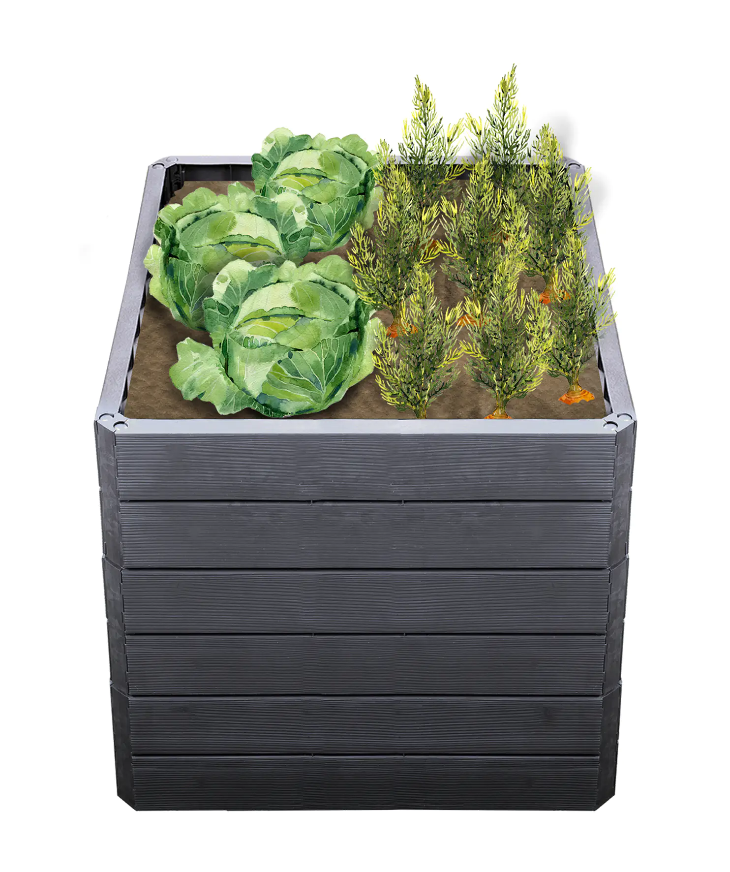 Garantia Hochbeet Ergo Quadro L 75 80 x 80 x 75 cm, wood, Wassersystem