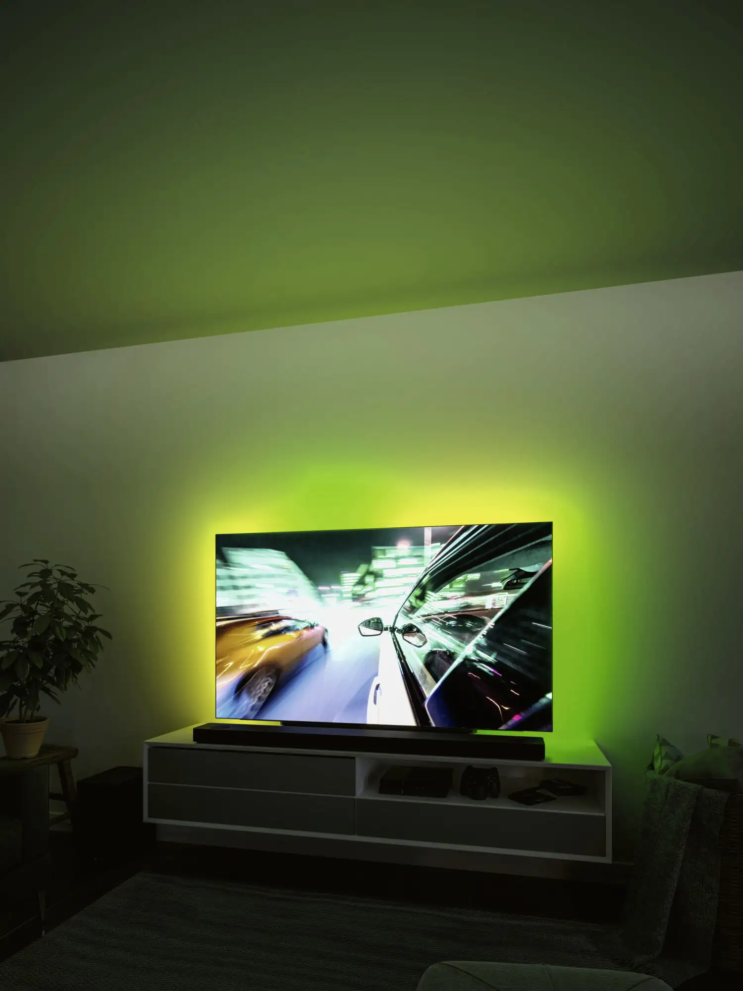 Paulmann Entertain USB LED Stripe 2,4m RGB dimmbar, für 65 Zoll Fernseher
