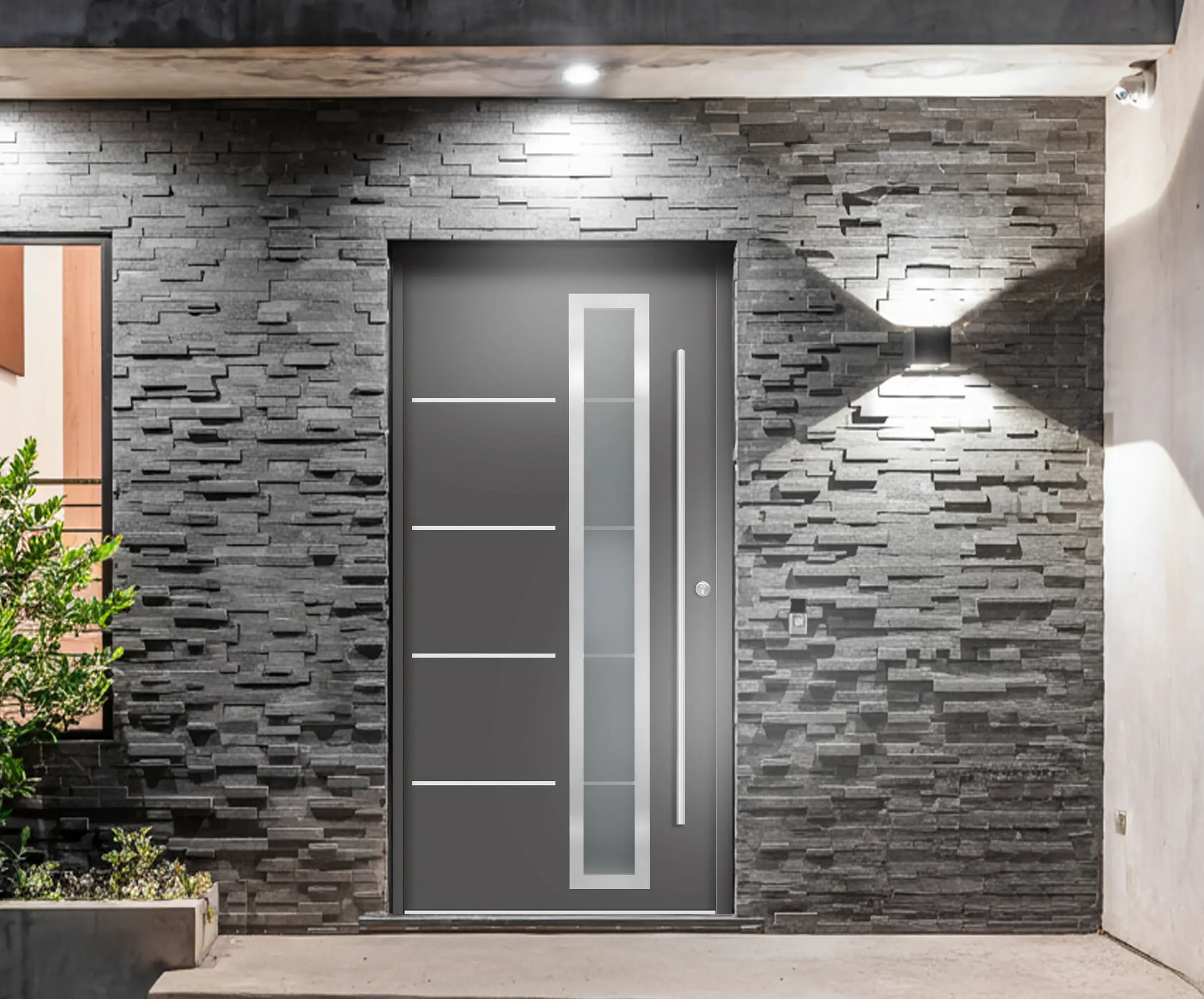 Splendoor Haustür Passivedoor Premium B06 Anthrazit DIN Rechts 110 x 210 cm