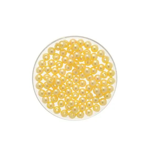 Glorex Wachs Perlen 6 mm 60 Stück, hellgelb