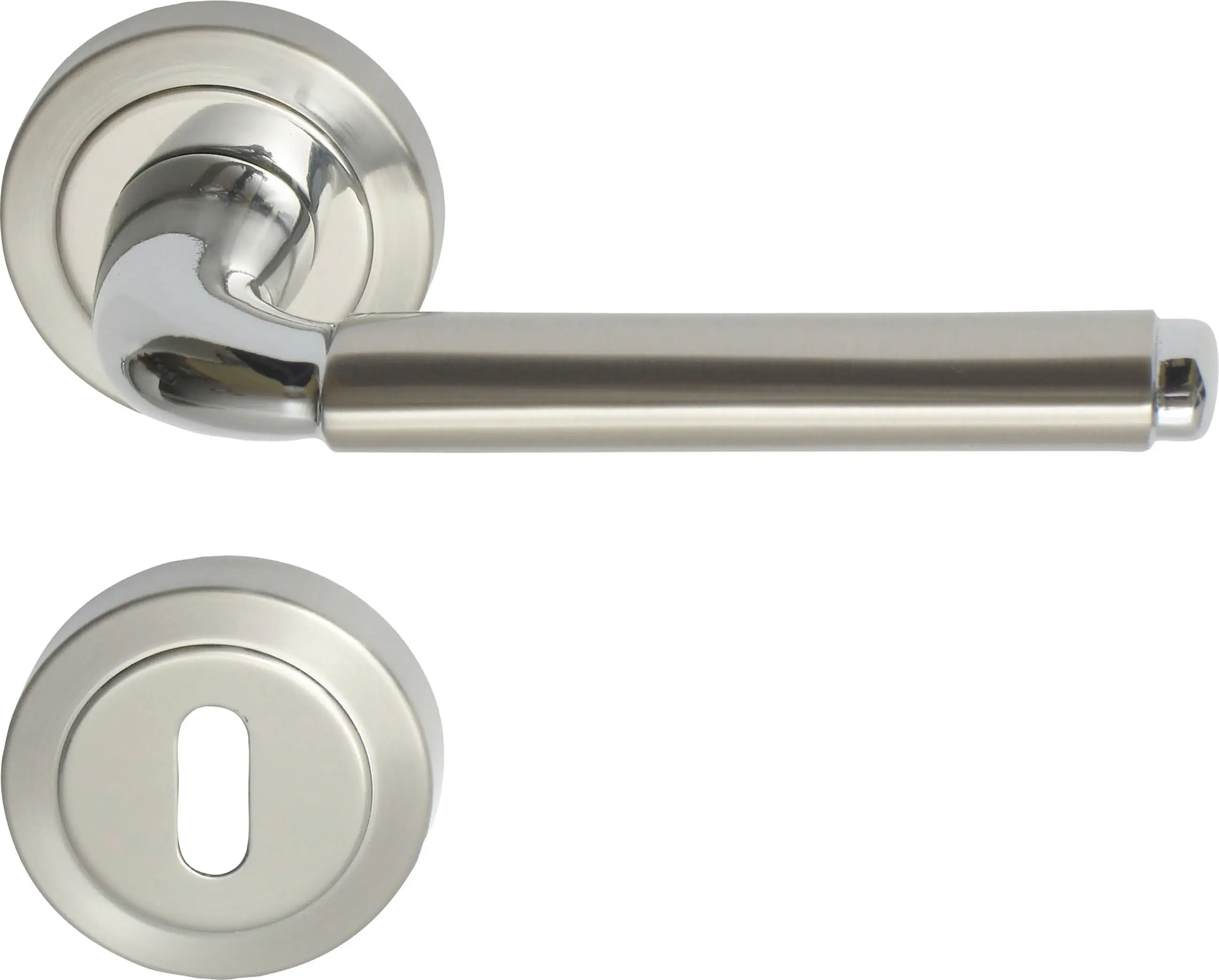 Südmetall Türgriff-Garnitur Rosette Natal II BB Messing satiniert chrom Ø 55 mm 