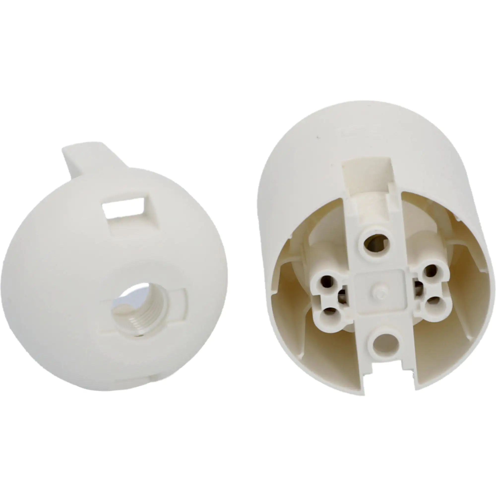 Lampen-Fassung Glattmantel E 27, weiß
