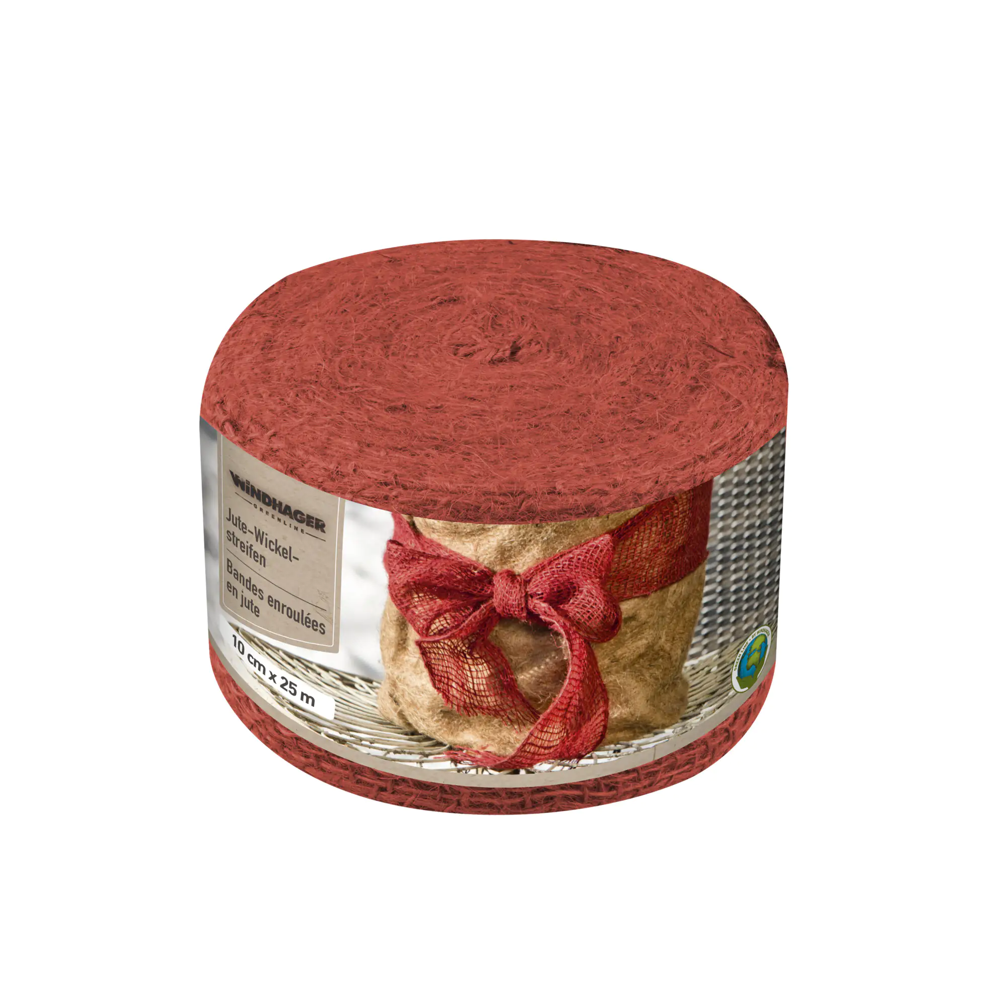 Windhager Jute-Wickelstreifen 10 cm x 25 m rot