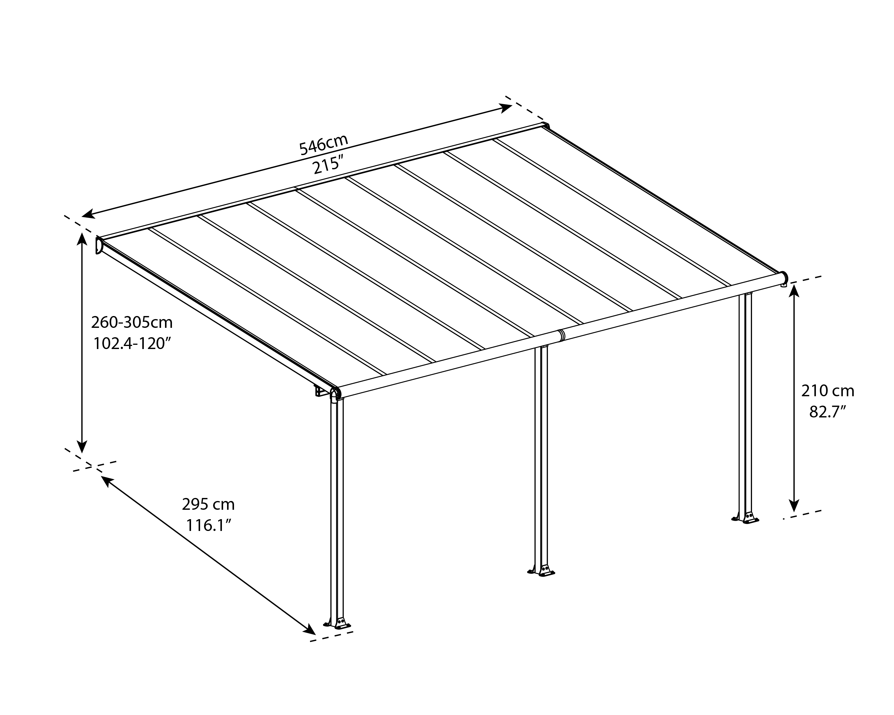 Canopia Terrassenüberdachung Olympia 3x5.4