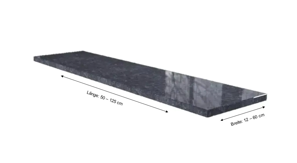 Wigastone Granit-Fensterbank Blue-Pearl 2 cm nach Maß