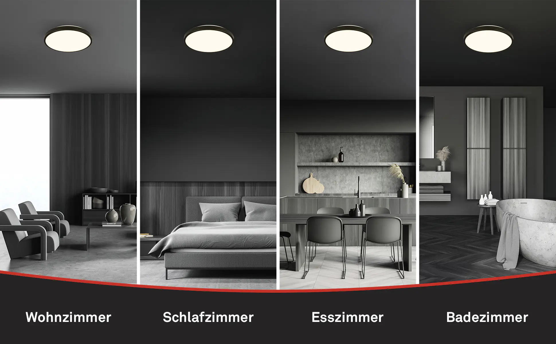 Briloner LED-Deckenleuchte Walk mit Bewegungsmelder Ø 29 x 6,5 cm warmweiß schwarz