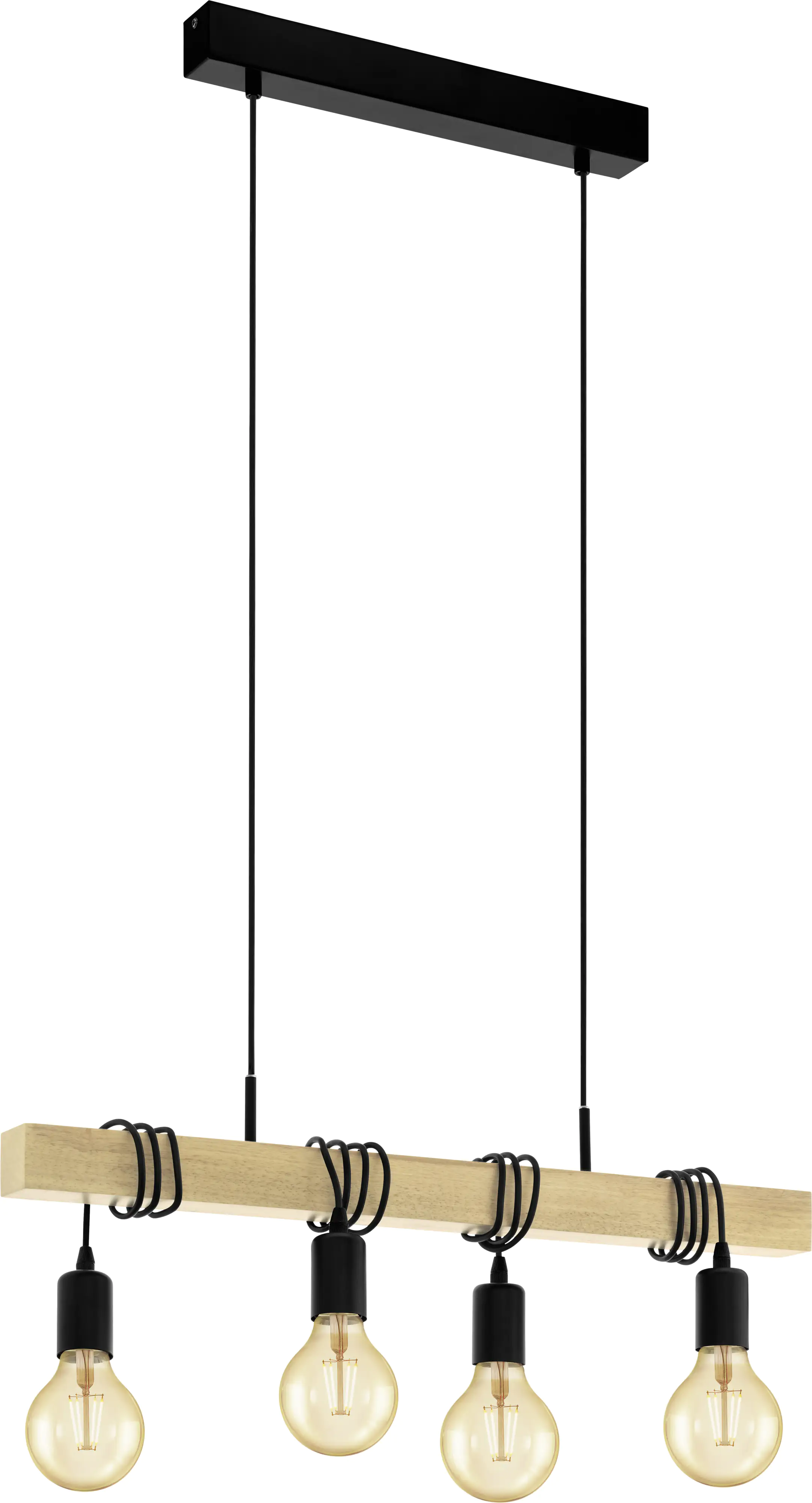 Eglo Pendelleuchte Townshend schwarz-braun 70 x 10,5 cm E27, max. 60 W