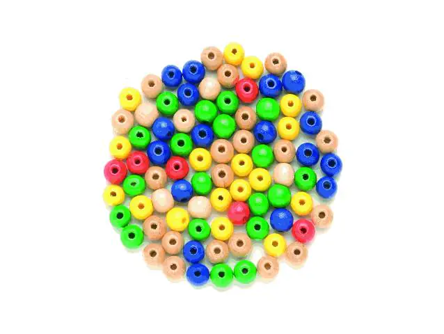Glorex Holzperle bunt mix 12 mm - 28 Stück