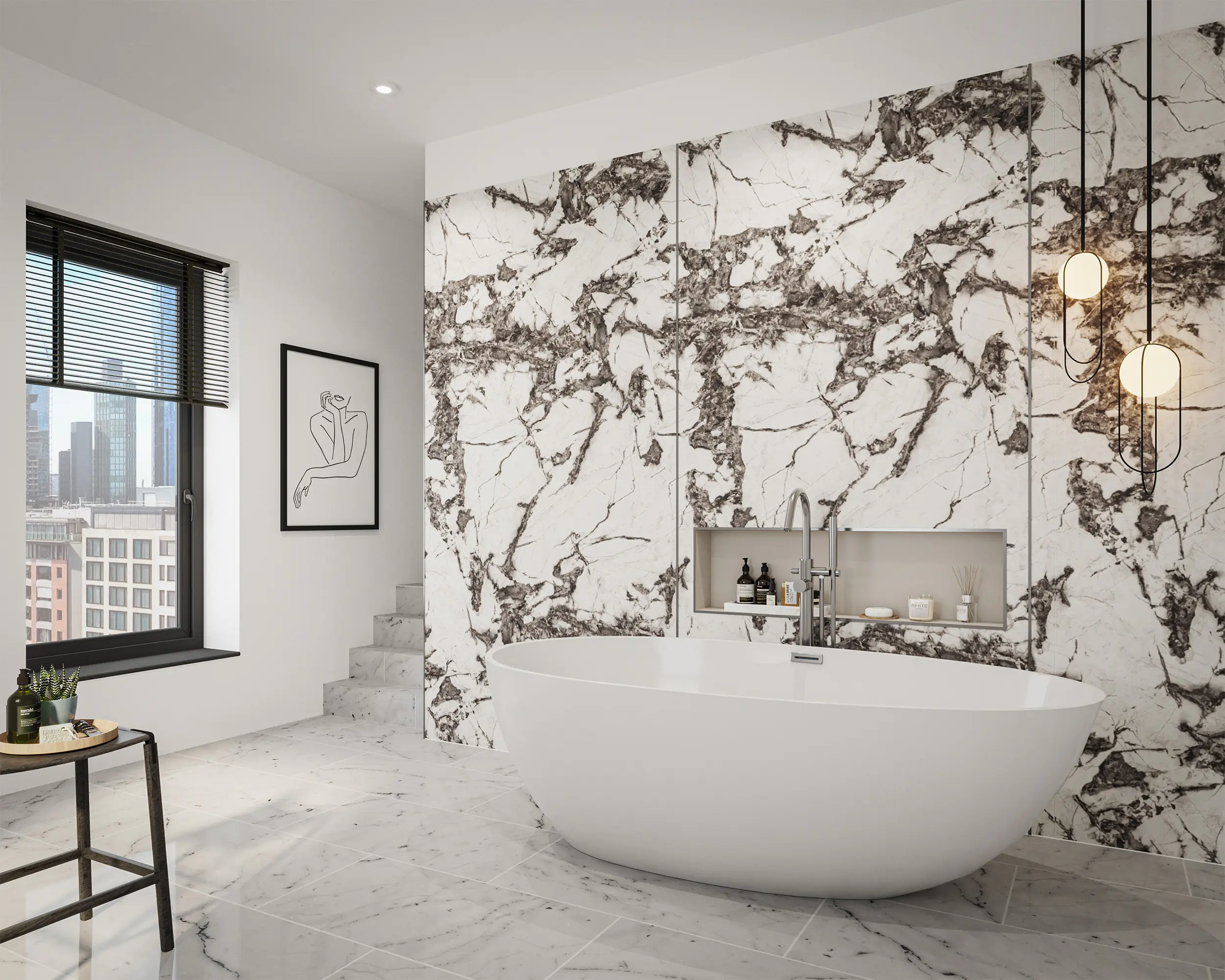 Wetwall Alloy Wandpaneel  Calacatta Fantasia 60 x 244 cm