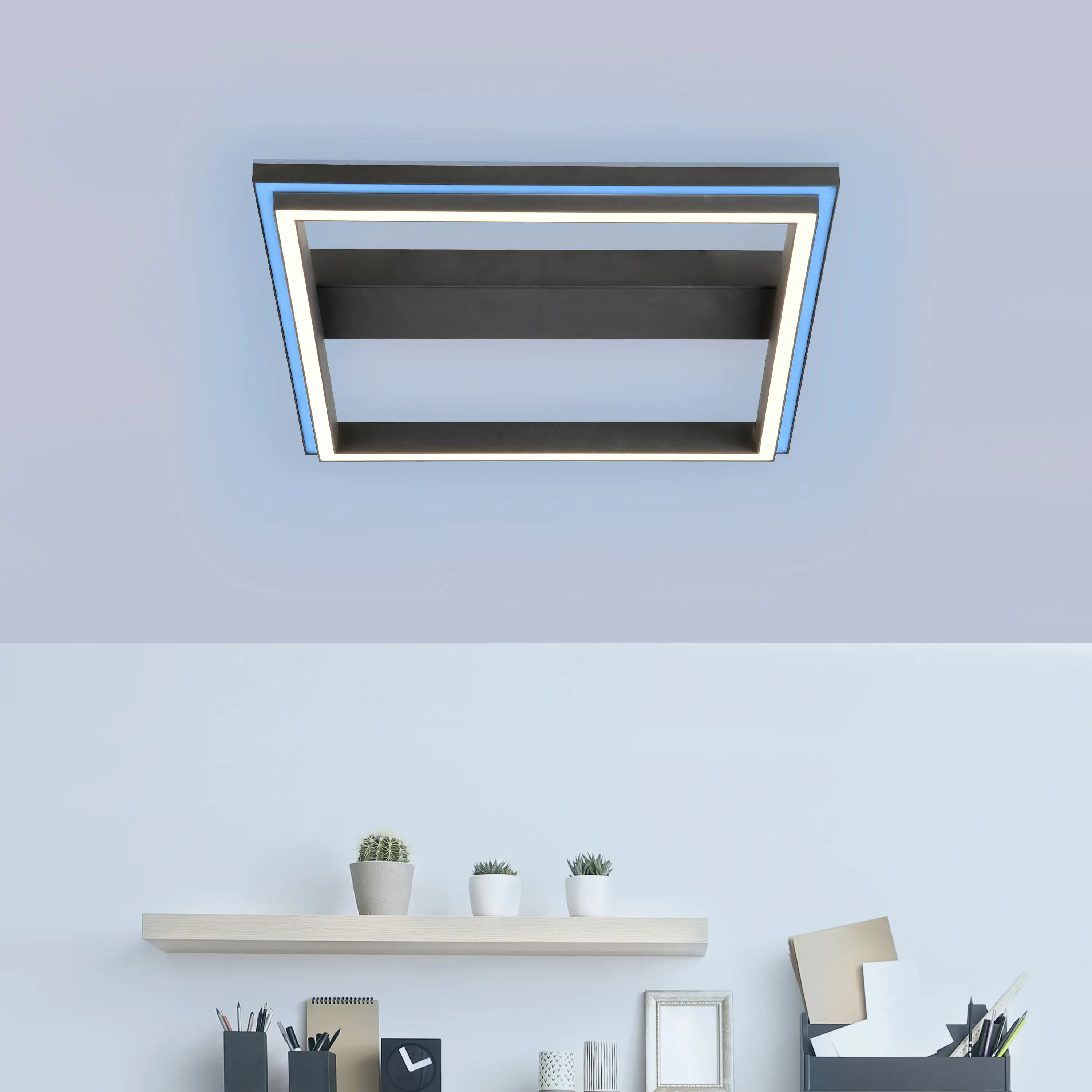 Brilliant Tuya Smart LED Panel Palva schwarz 50 x 50 cm dimmbar RGBW Smart