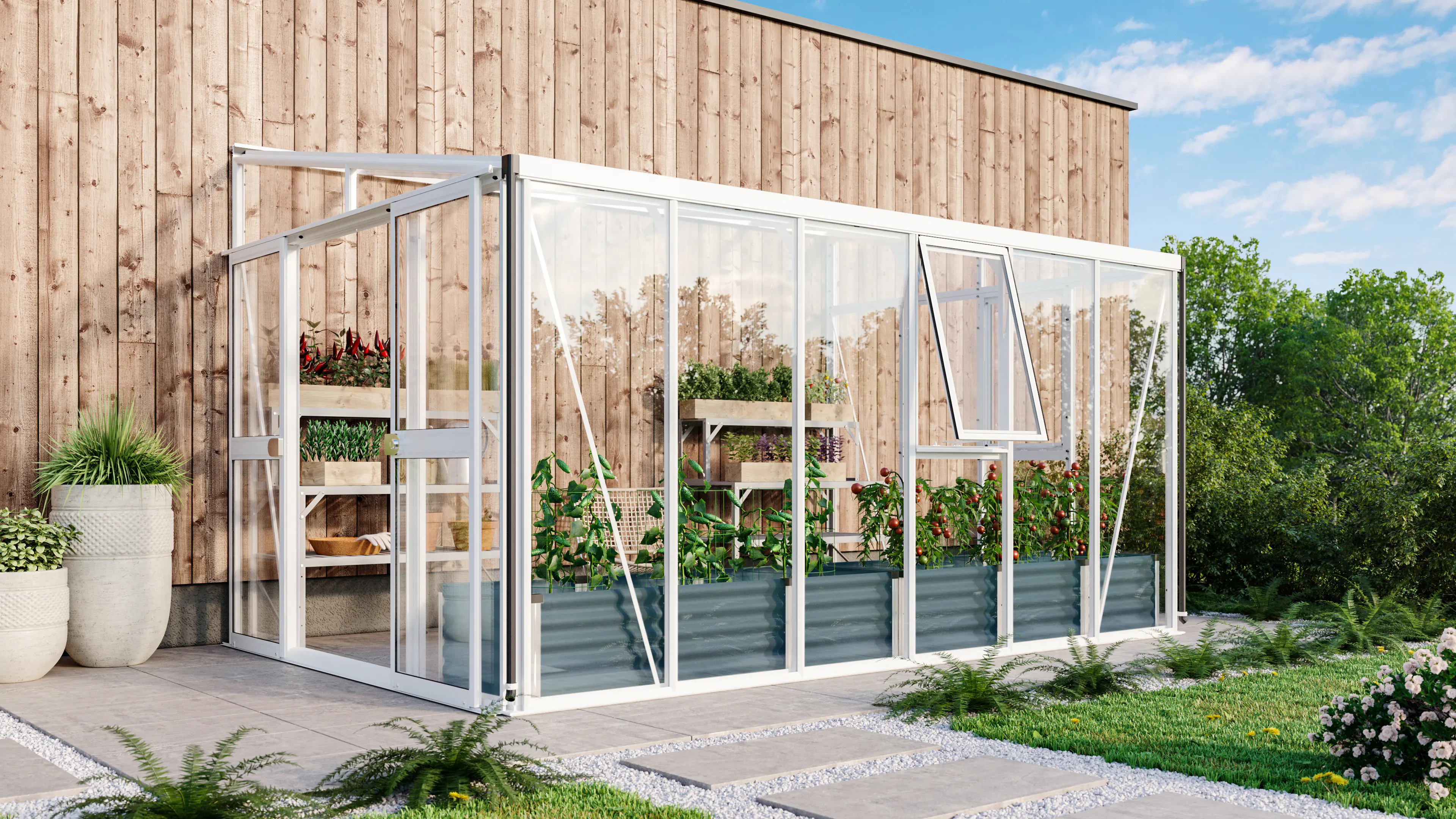 Vitavia Anlehngewächshaus Helena 10200 268 x 407 cm 3 mm ESG