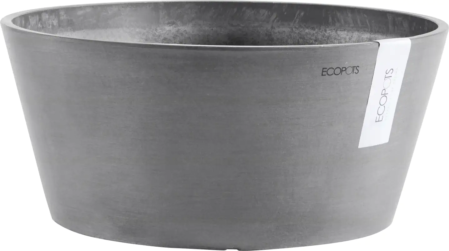 Ecopots Pflanztopf Frankfurt Ø 41 x 18 cm grau