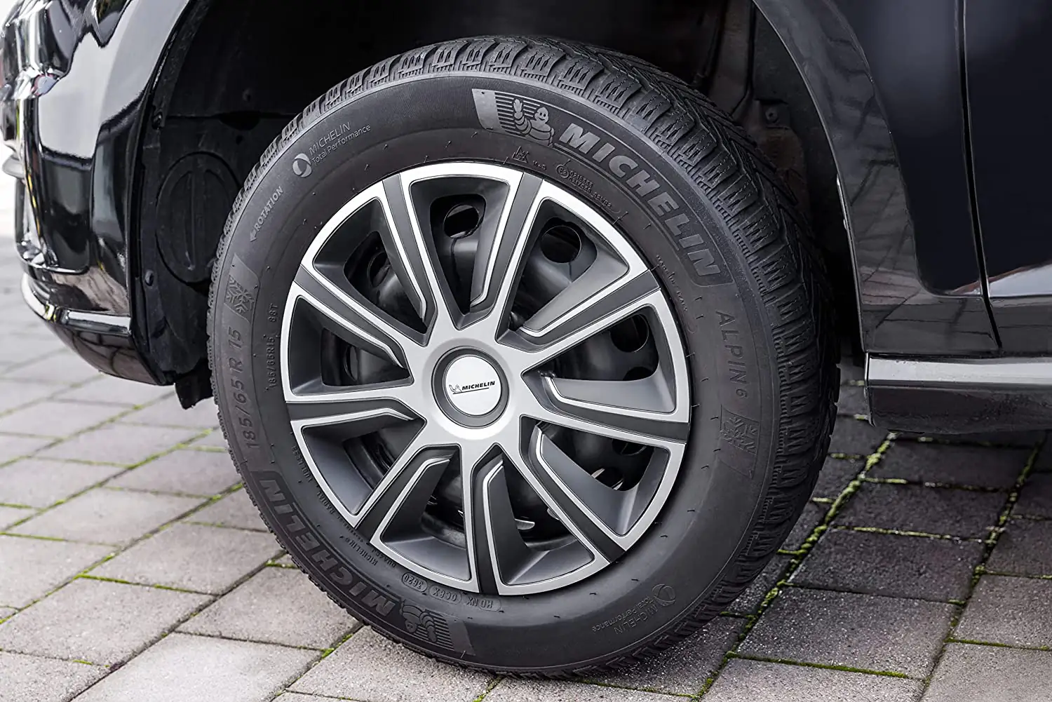 Michelin Radzierblenden Louise 35 cm (14 Zoll) silber schwarz 4 Stück