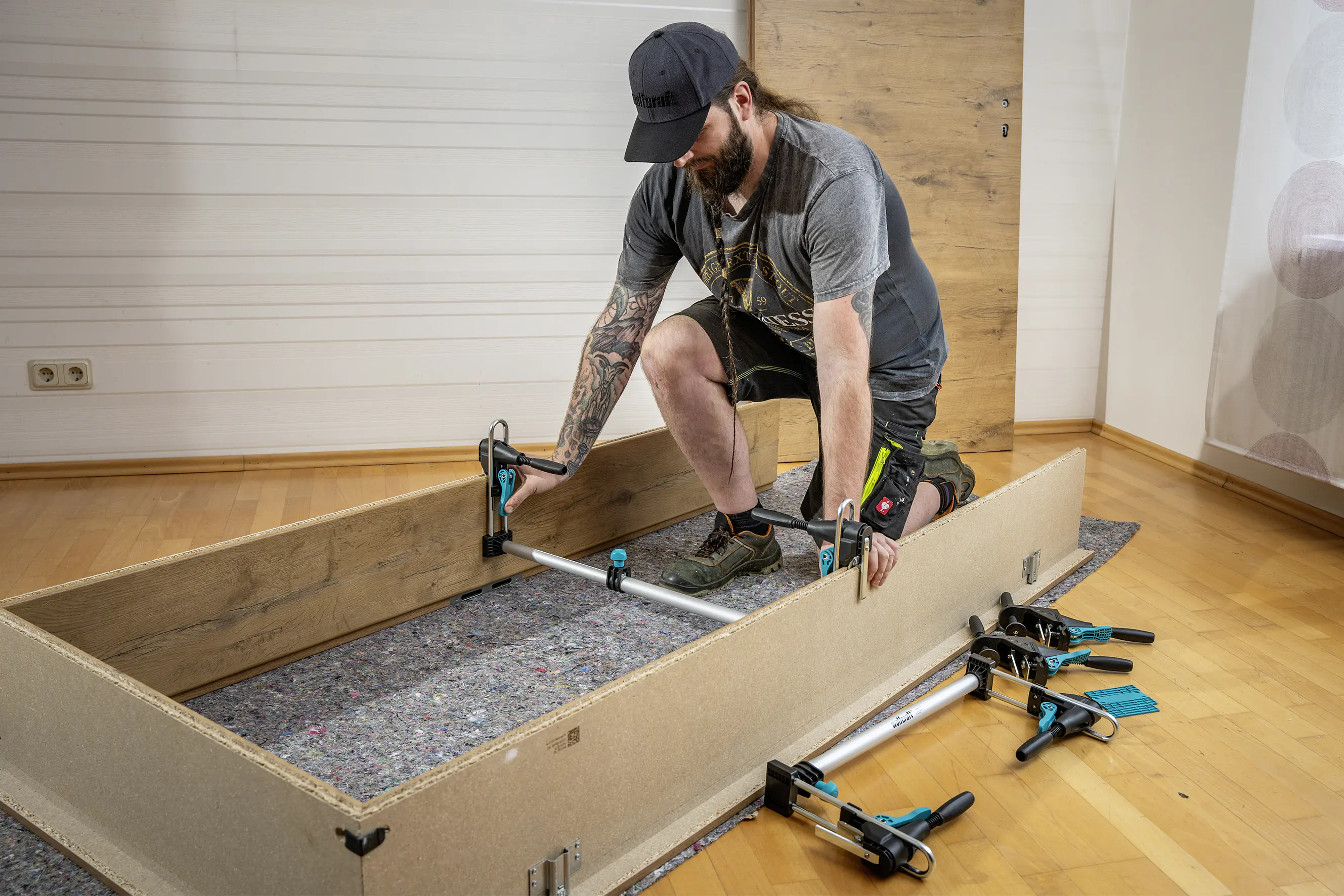 Wolfcraft Türfuttermontage-Set Pro 60 - 100 cm 8-teilig