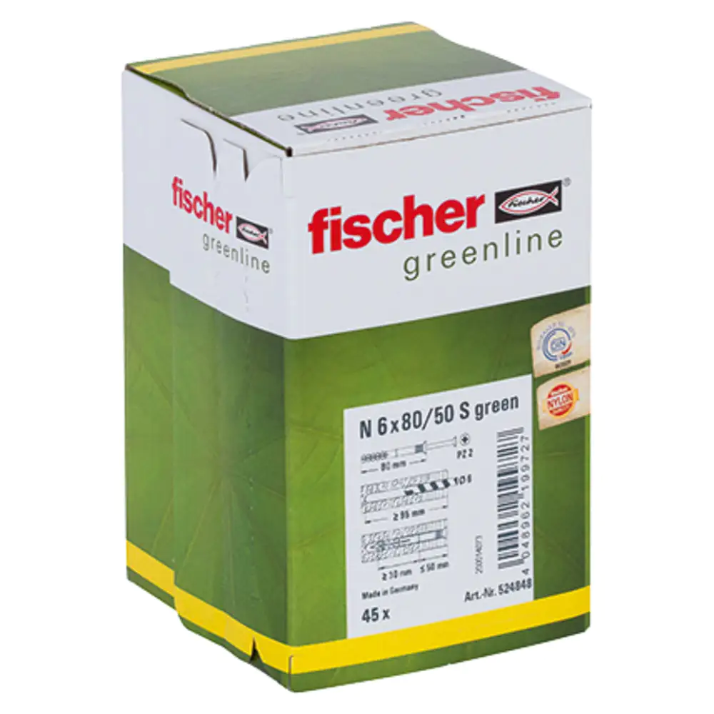 Fischer Nageldübel N green 6.0 x 80 mm - 45 Stück
