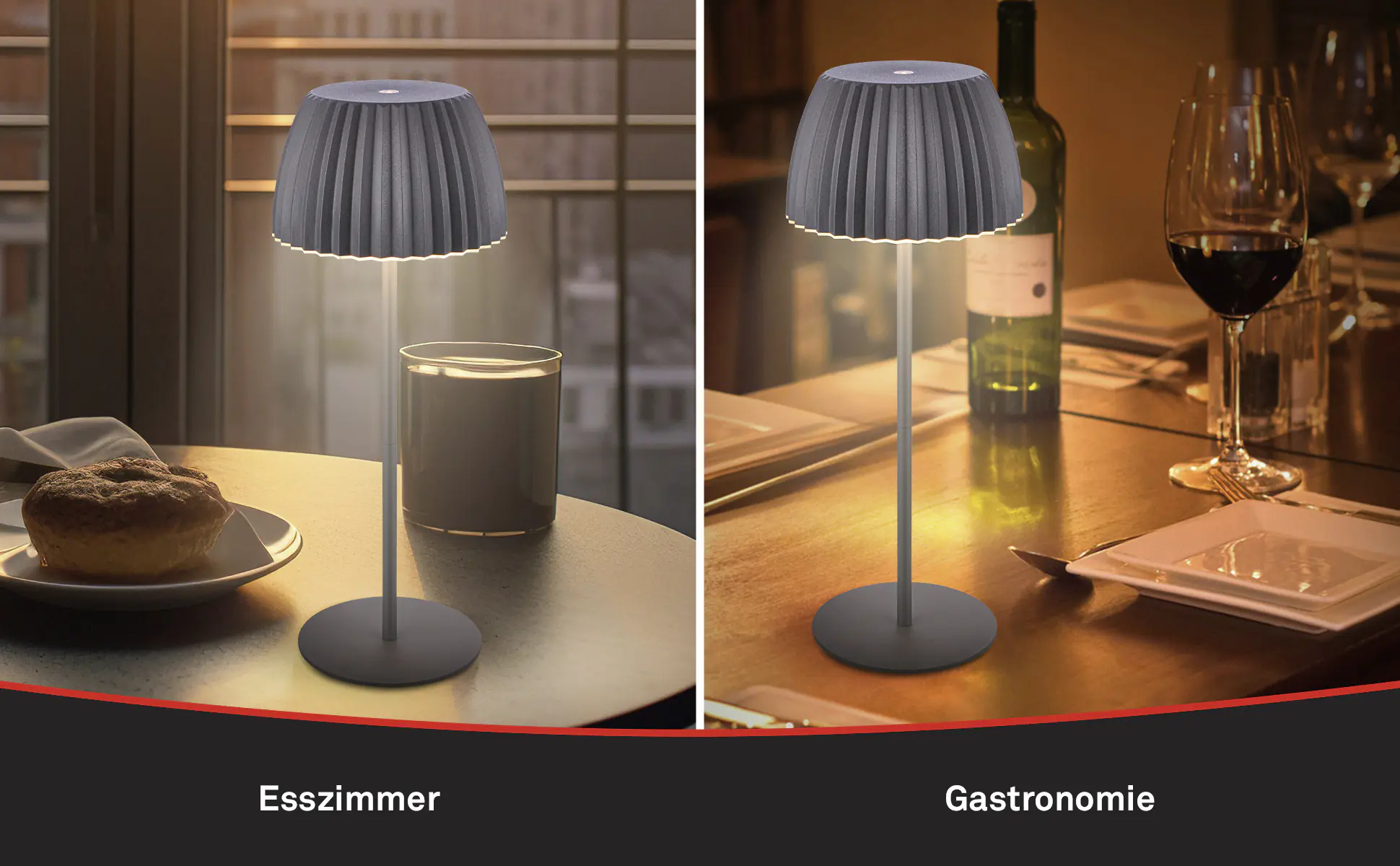Briloner LED-Tischleuchte Riffle mit Akku anthrazit dimmbar