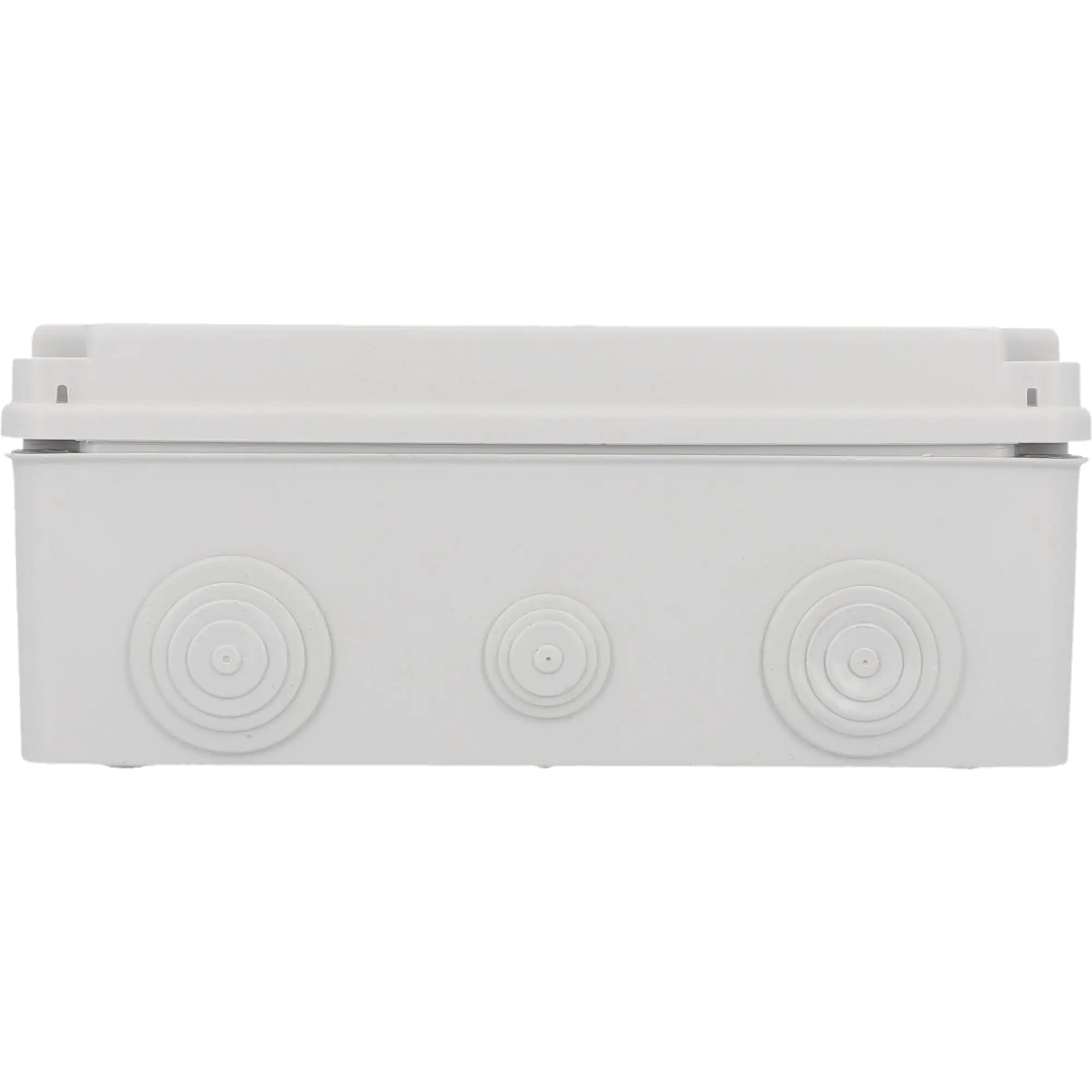 Aufputz- Abzweigdose IP65, mit Schraubdeckel, 250 x 104 x 195 mm, grau