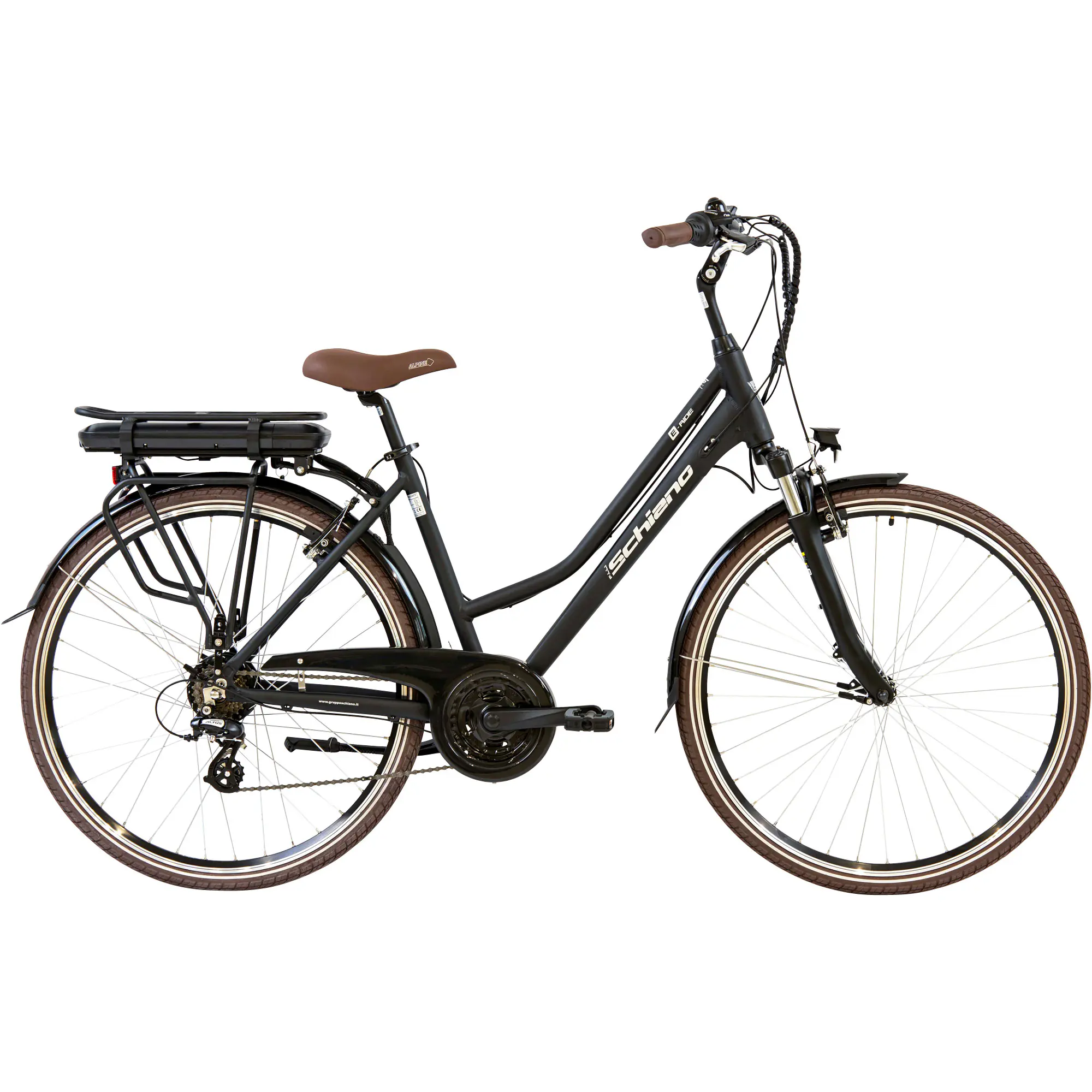 Schiano E-Bike Trekking Pedelec 28 Zoll 21-Gang 374 Wh weiß schwarz 